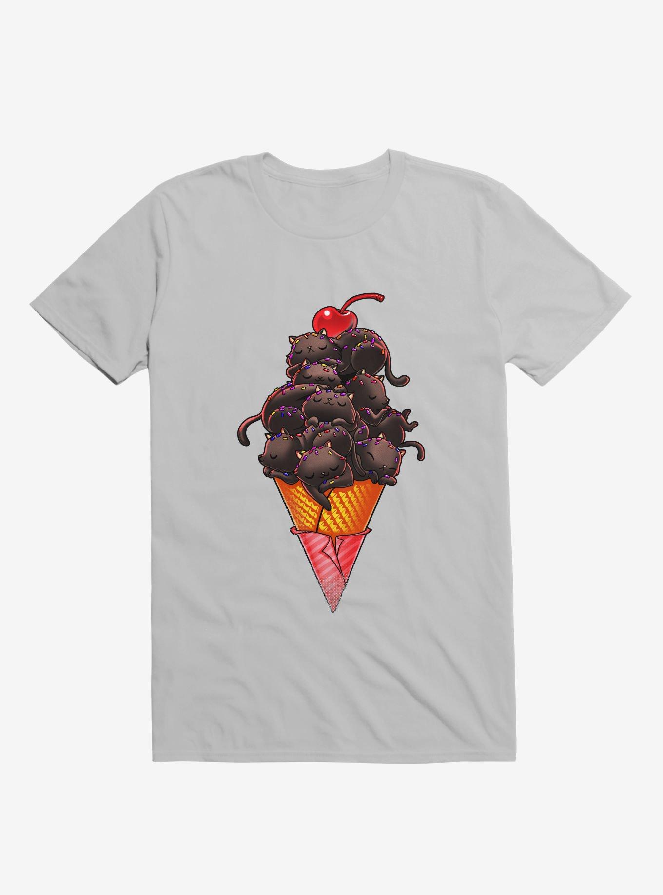 Cat Ice Cream Grey T-Shirt