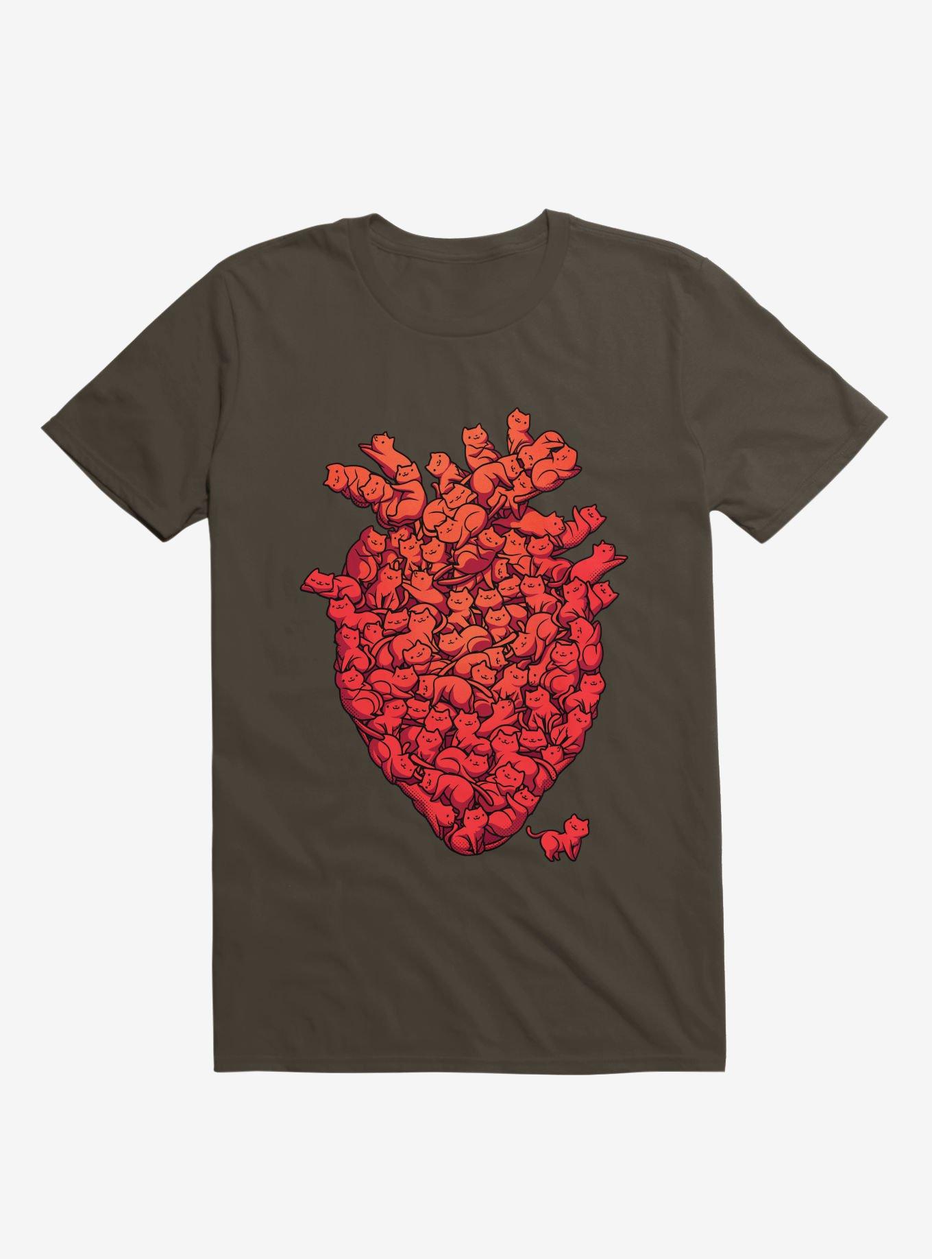 I Love Cat Heart T-Shirt, BROWN, hi-res