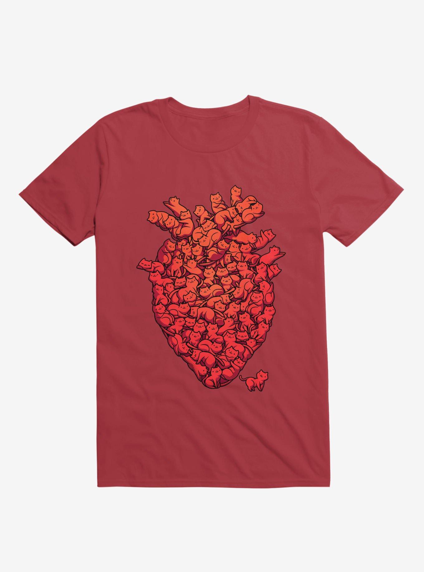 I Love Cat Heart T-Shirt, RED, hi-res