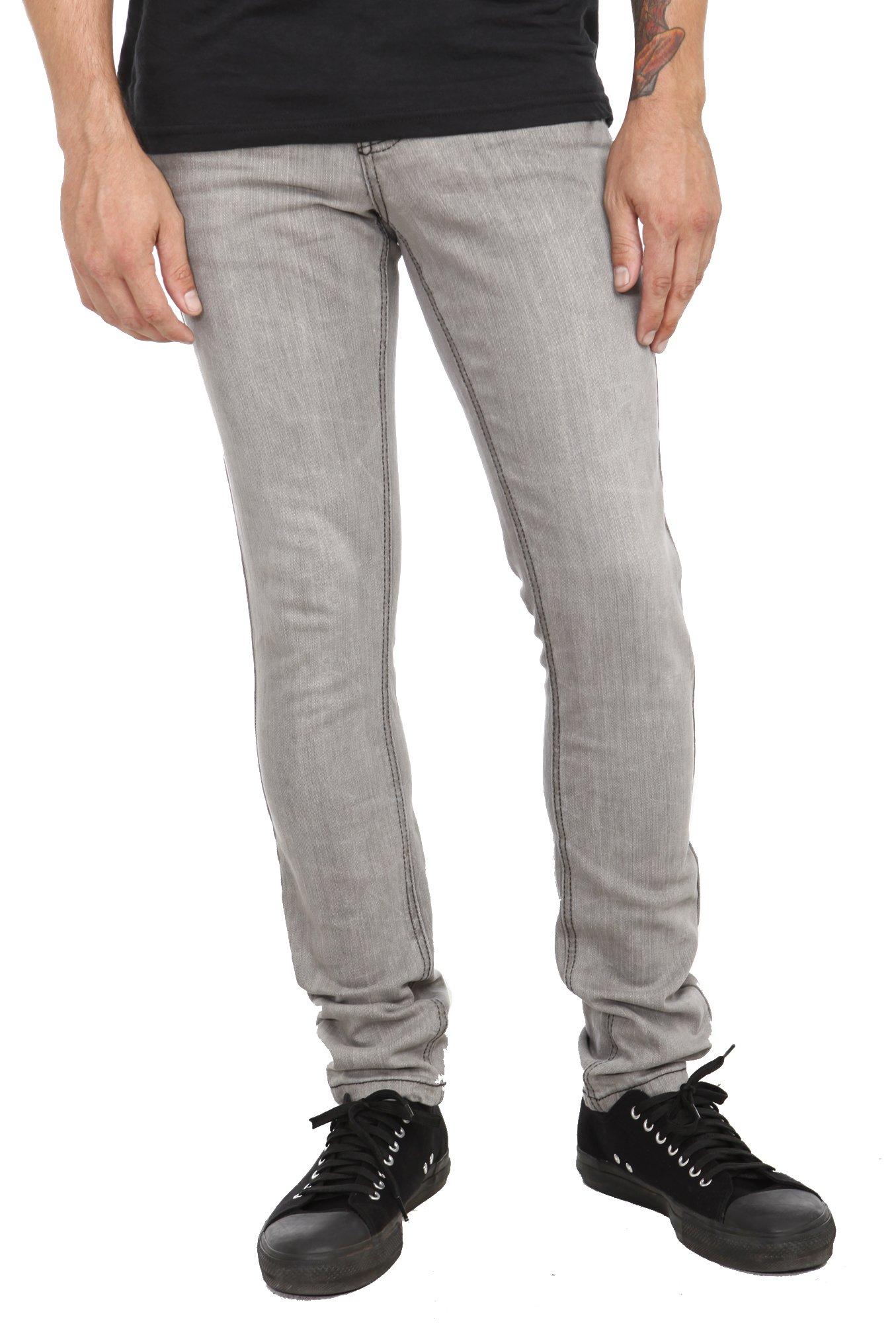 RUDE Grey Vintage Skinny Jeans, LIGHT GRAY, hi-res
