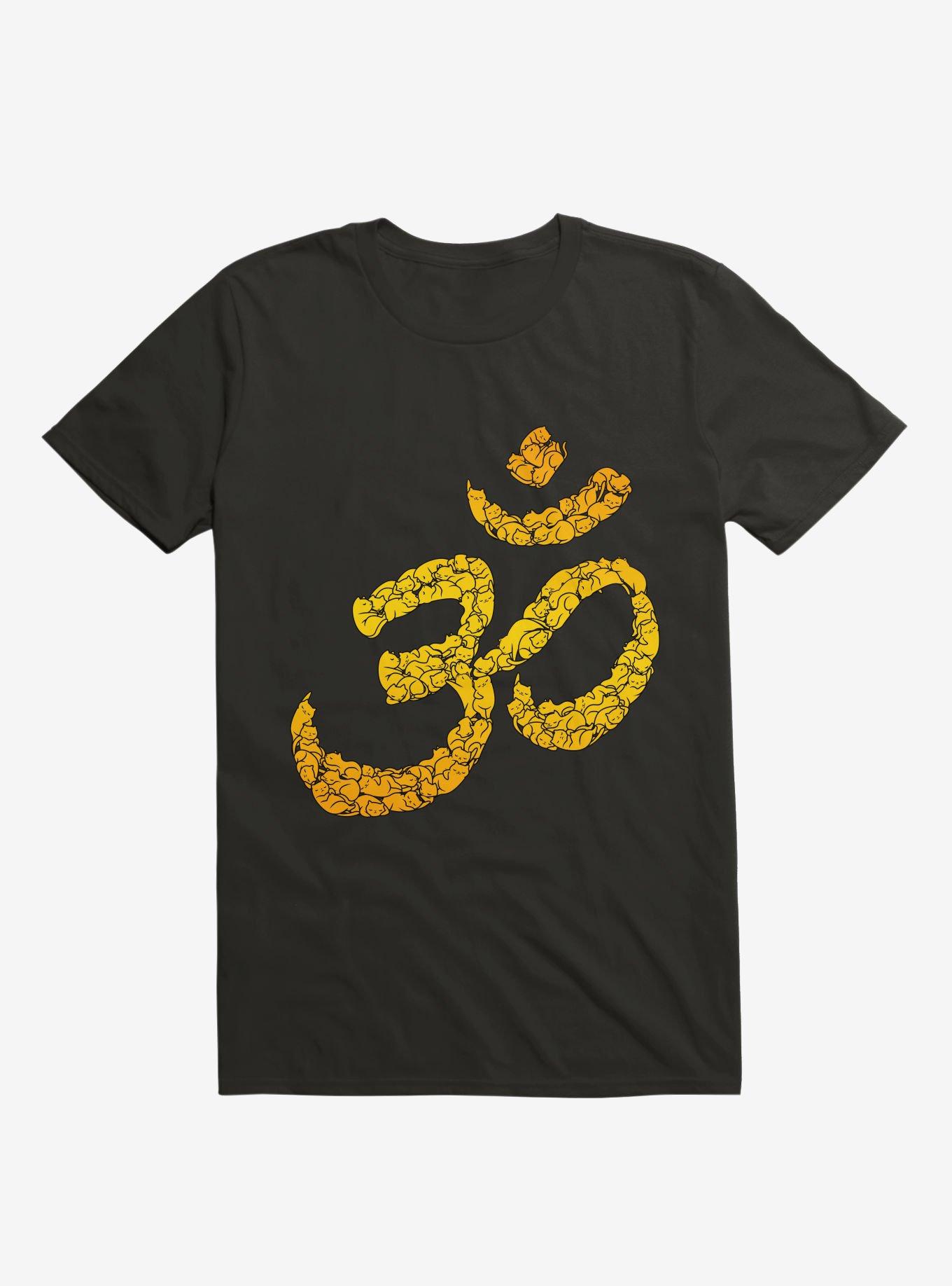 Om Cat T-Shirt, BLACK, hi-res