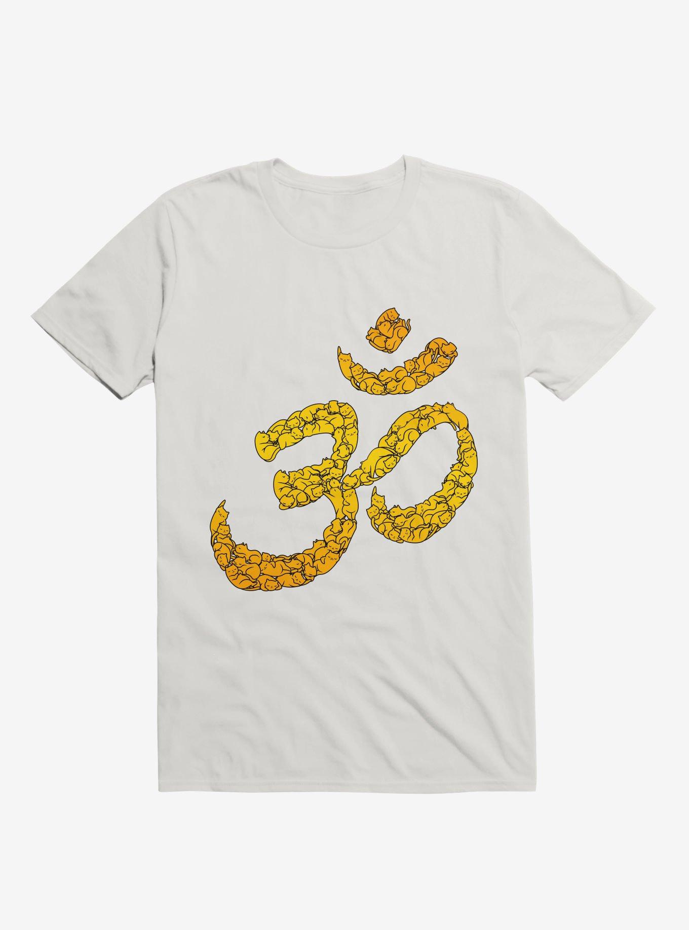 Om Cat T-Shirt, WHITE, hi-res