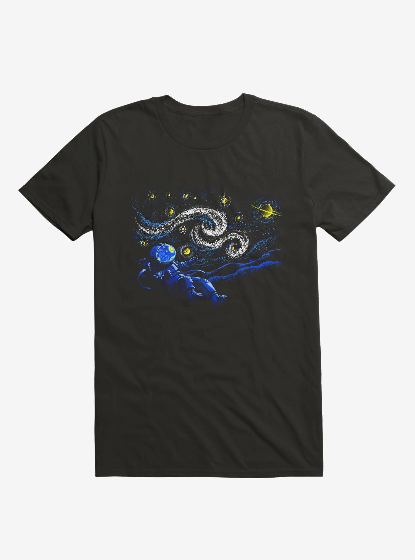 Starry Night Gravity Black T-Shirt, BLACK, hi-res