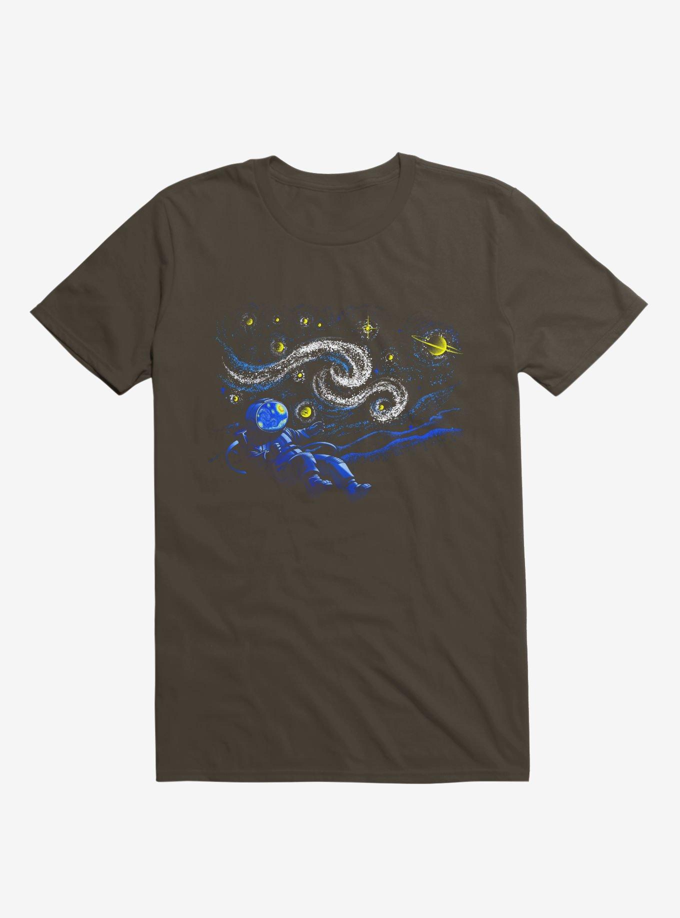 Starry Night Gravity Brown T-Shirt, , hi-res