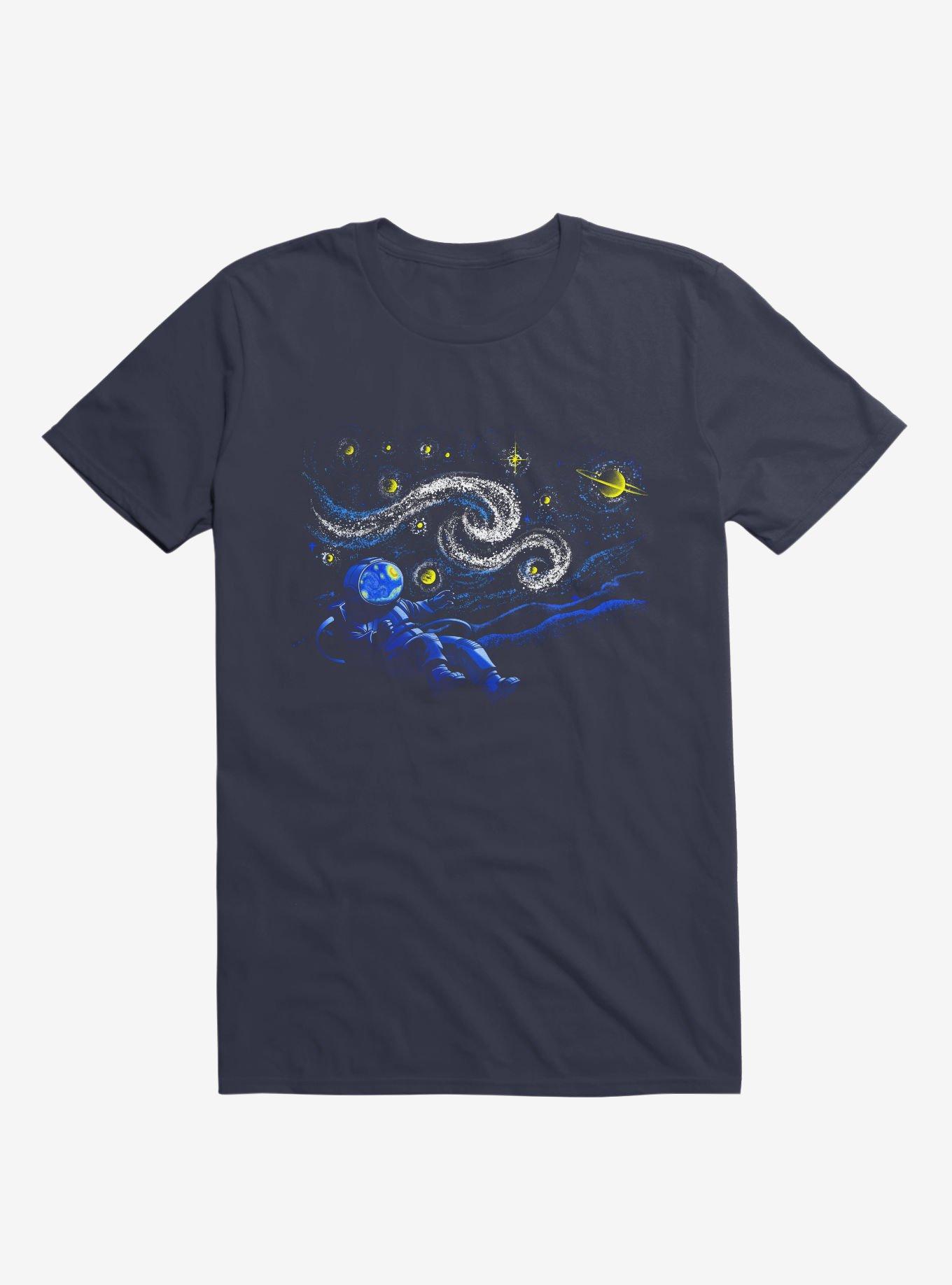 Starry Night Gravity Navy Blue T-Shirt, NAVY, hi-res