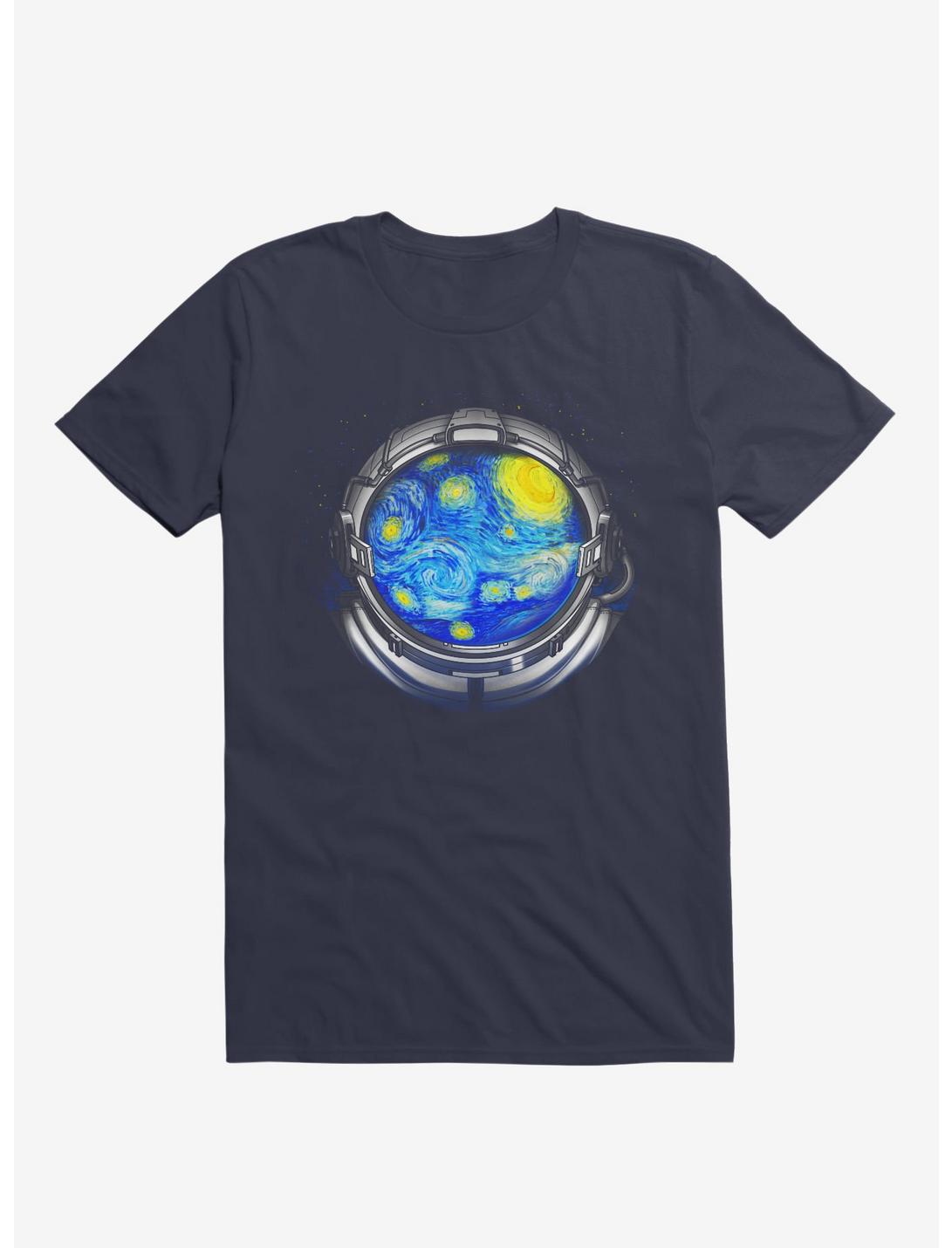 Starry Night Universe Navy Blue T-Shirt, NAVY, hi-res