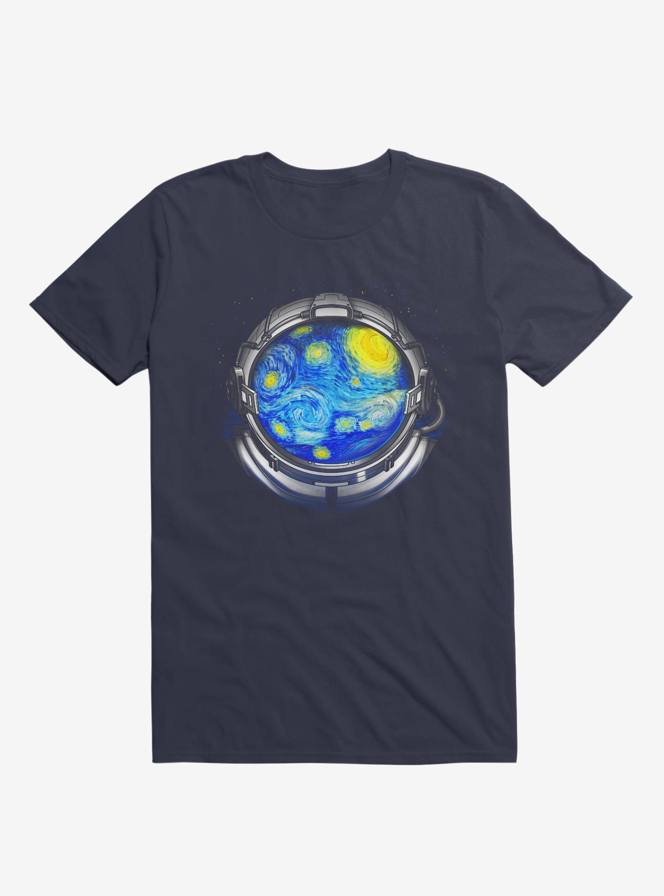 Starry Night Universe Navy Blue T-Shirt, NAVY, hi-res