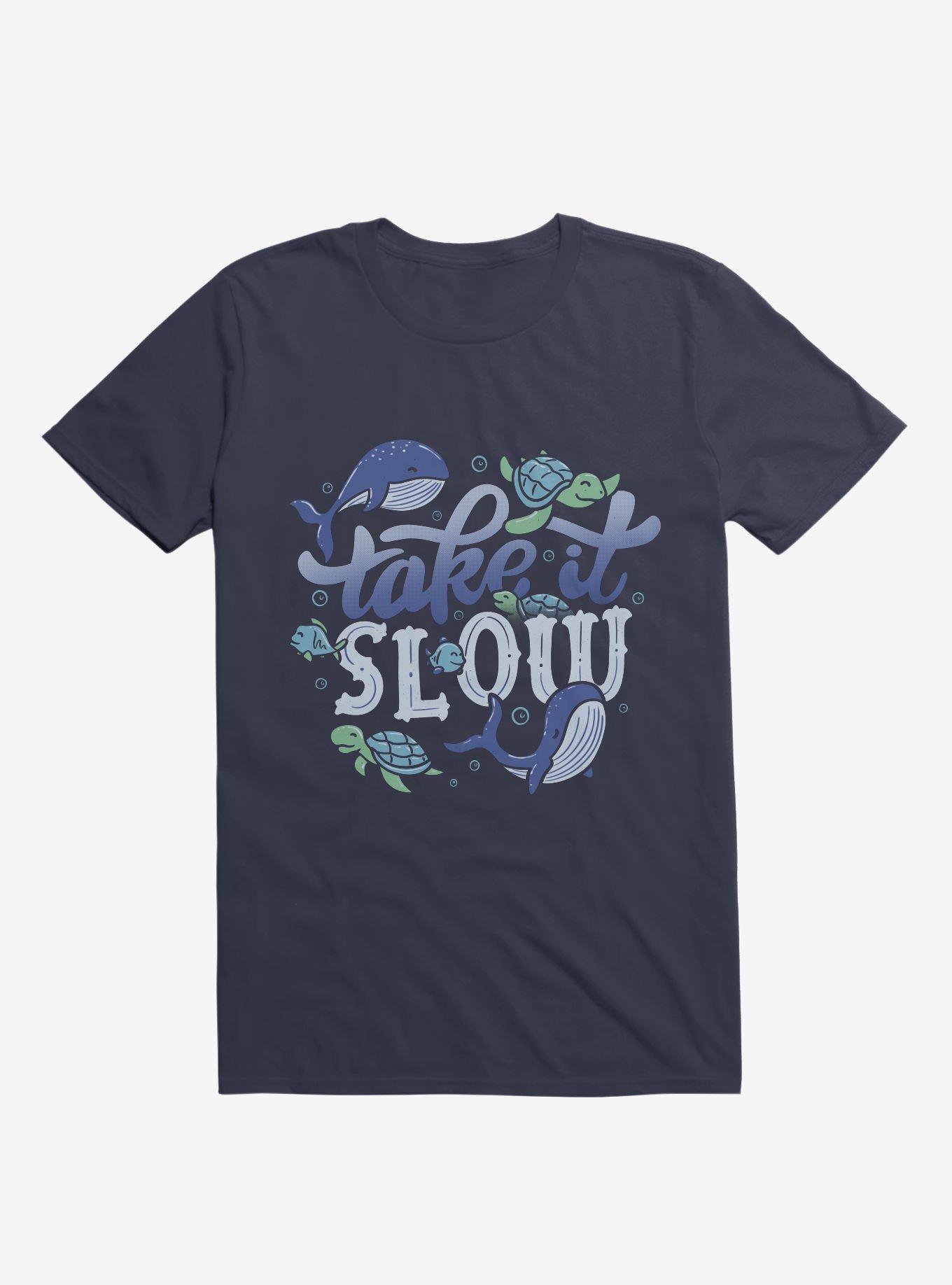 Take It Slow Navy Blue T-Shirt, , hi-res