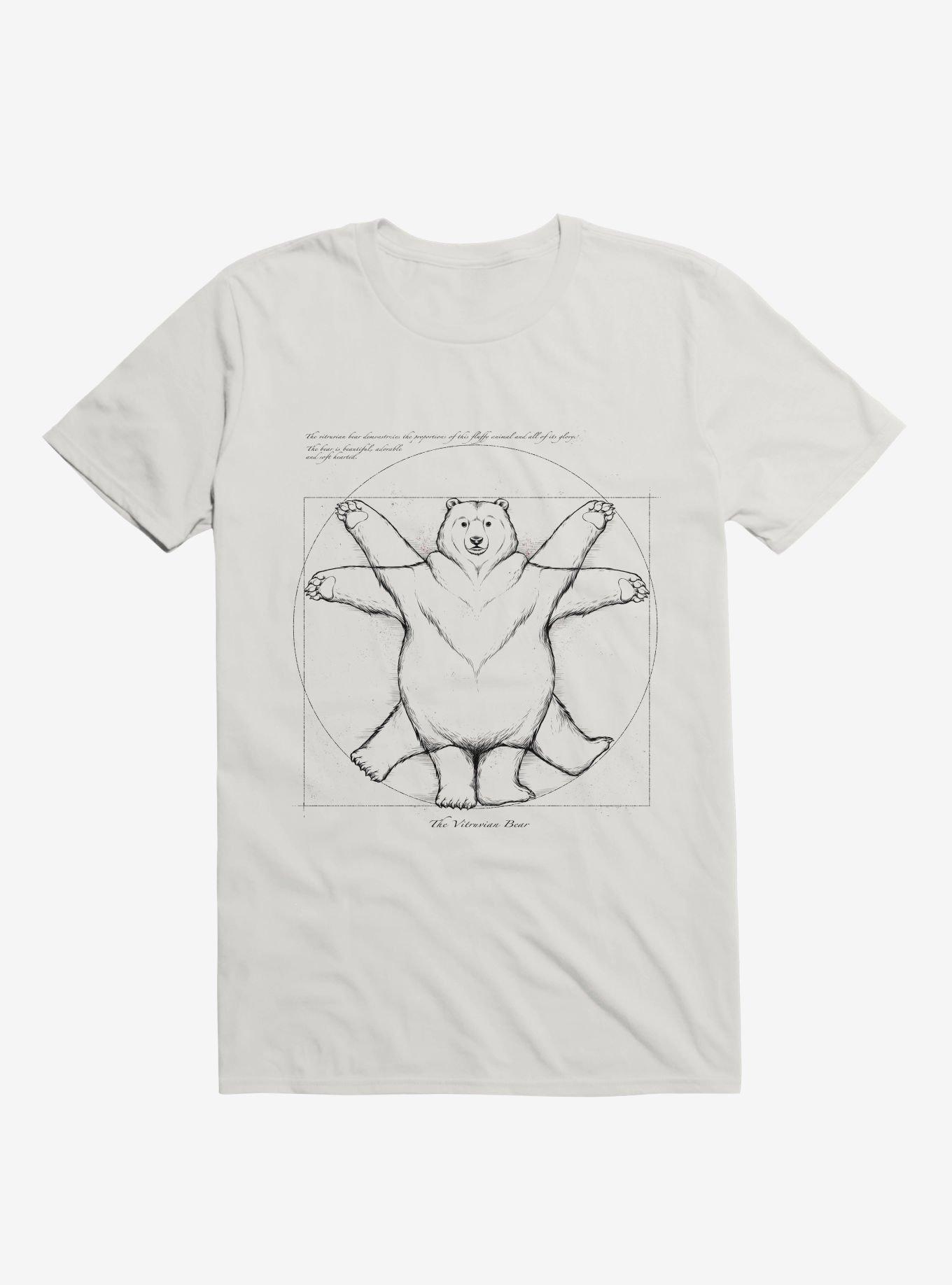 Vitruvian Bear White T-Shirt, WHITE, hi-res