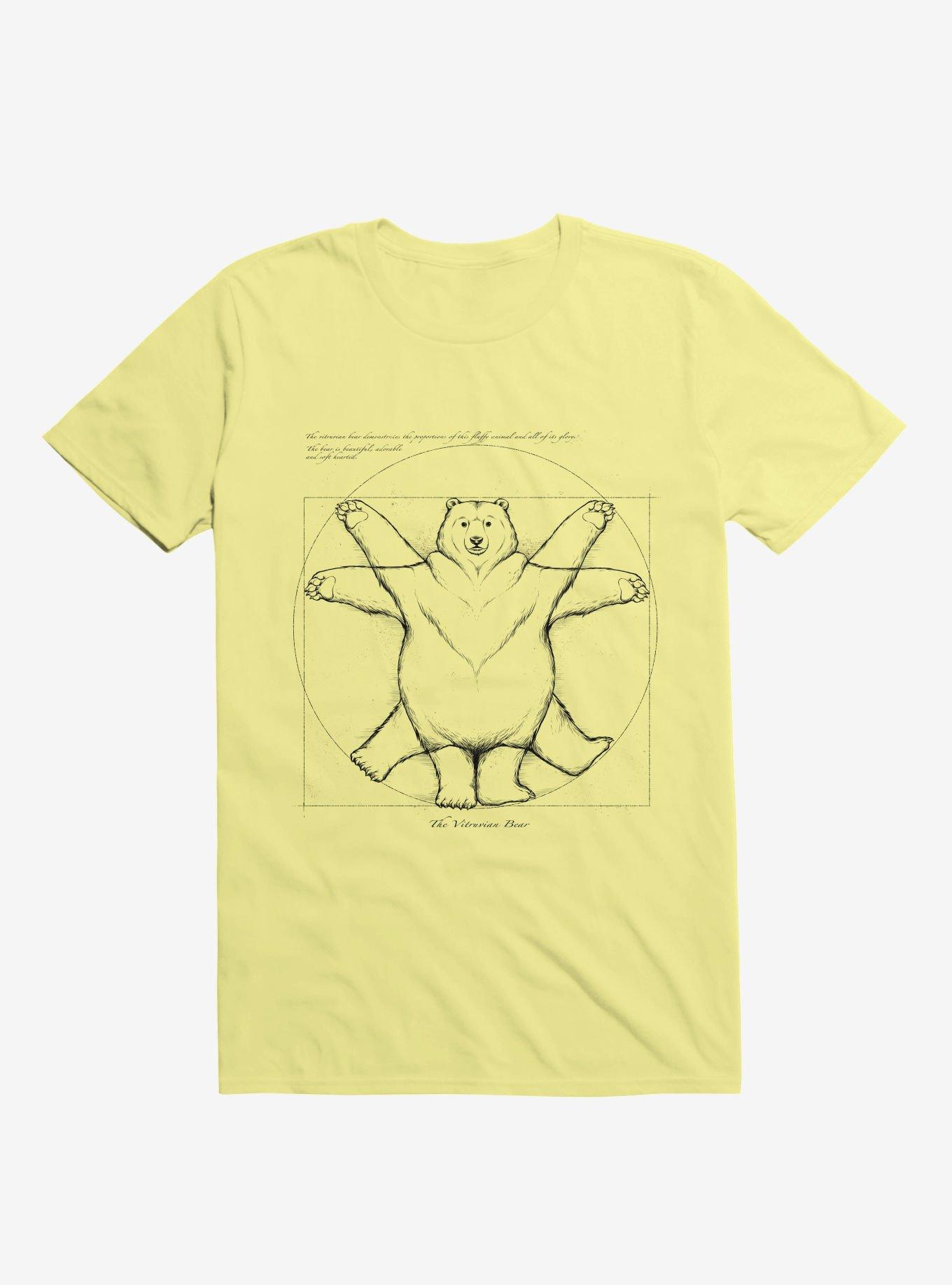 Vitruvian Bear Corn Silk Yellow T-Shirt, , hi-res