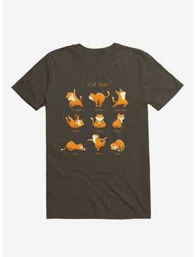 Yoga Cat Brown T-Shirt, , hi-res