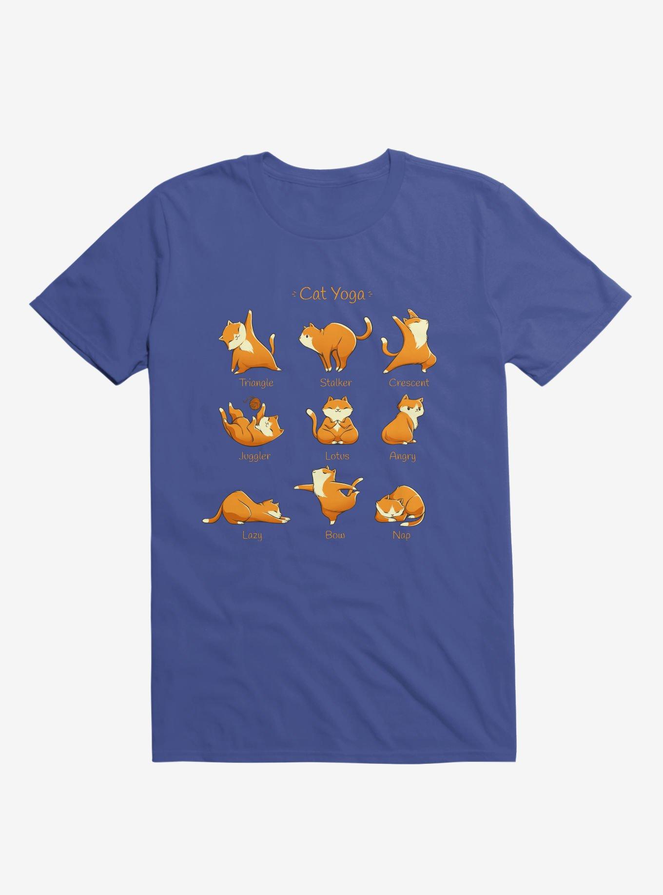 Yoga Cat Royal Blue T-Shirt, , hi-res