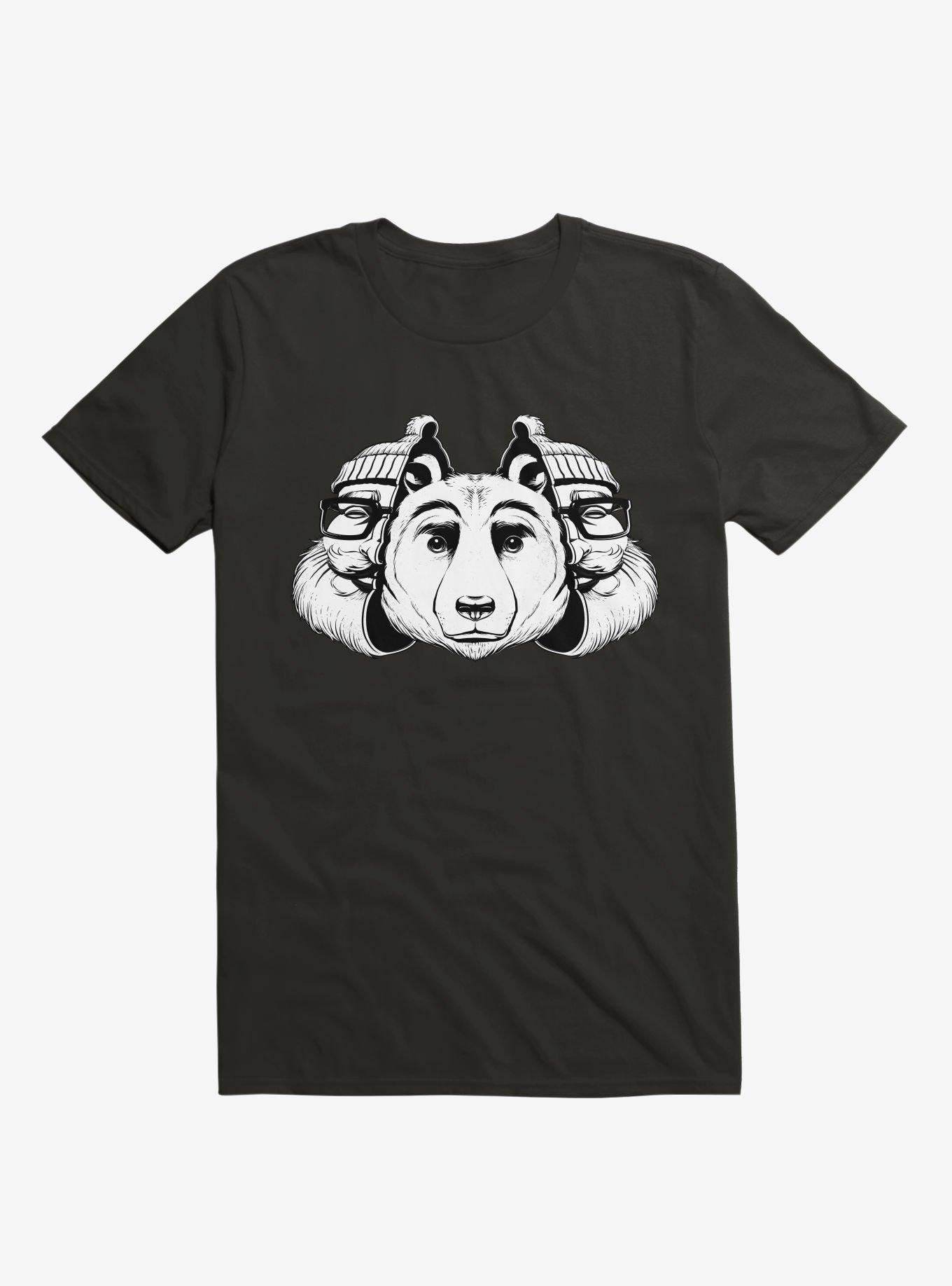 Bear Inside Black And White Black T-Shirt, BLACK, hi-res