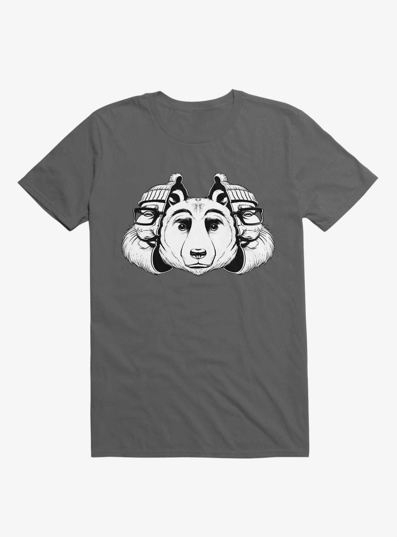 Bear Inside Black And White Charcoal Grey T-Shirt, CHARCOAL, hi-res