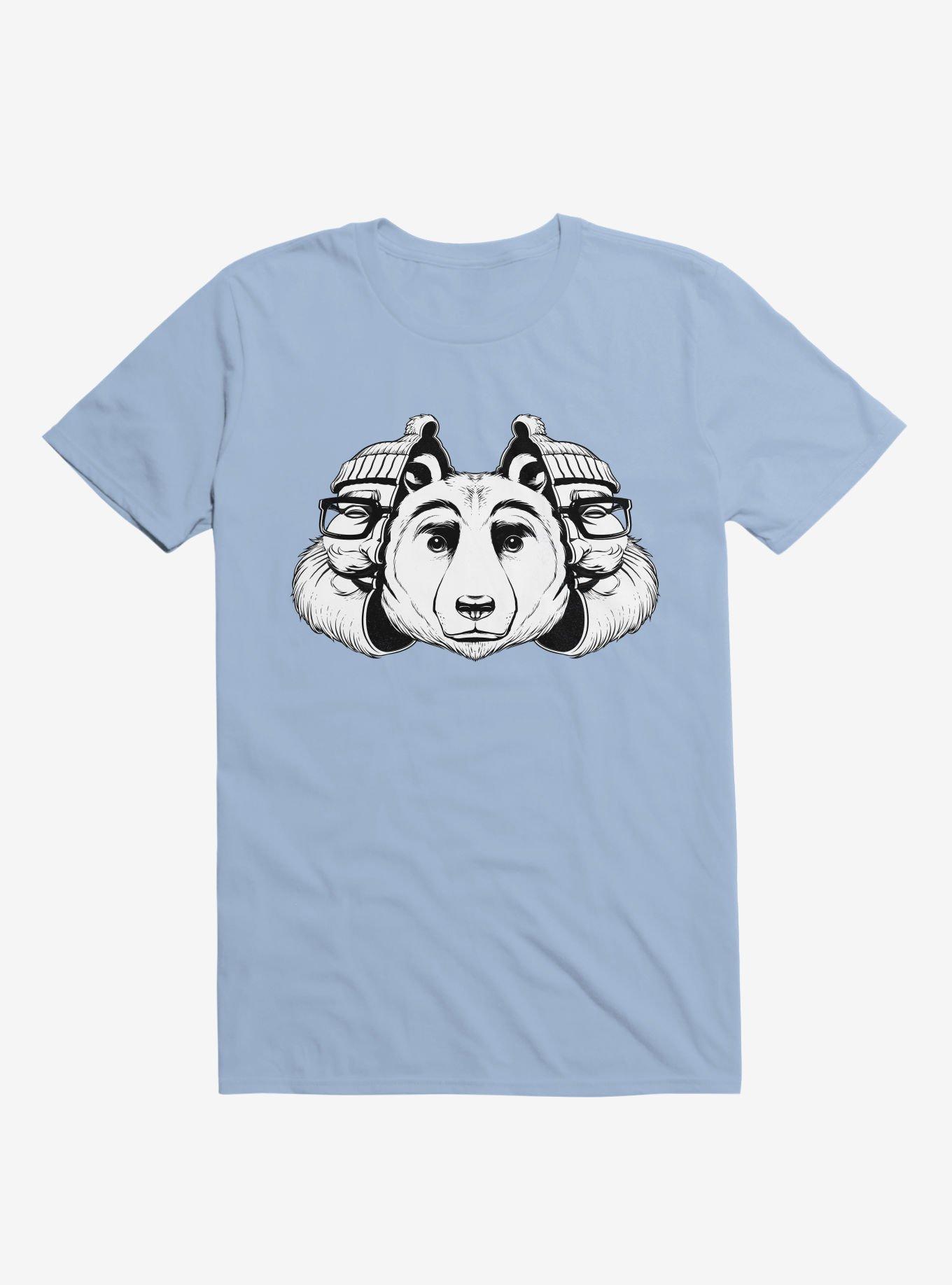 Bear Inside Black And White Light Blue T-Shirt