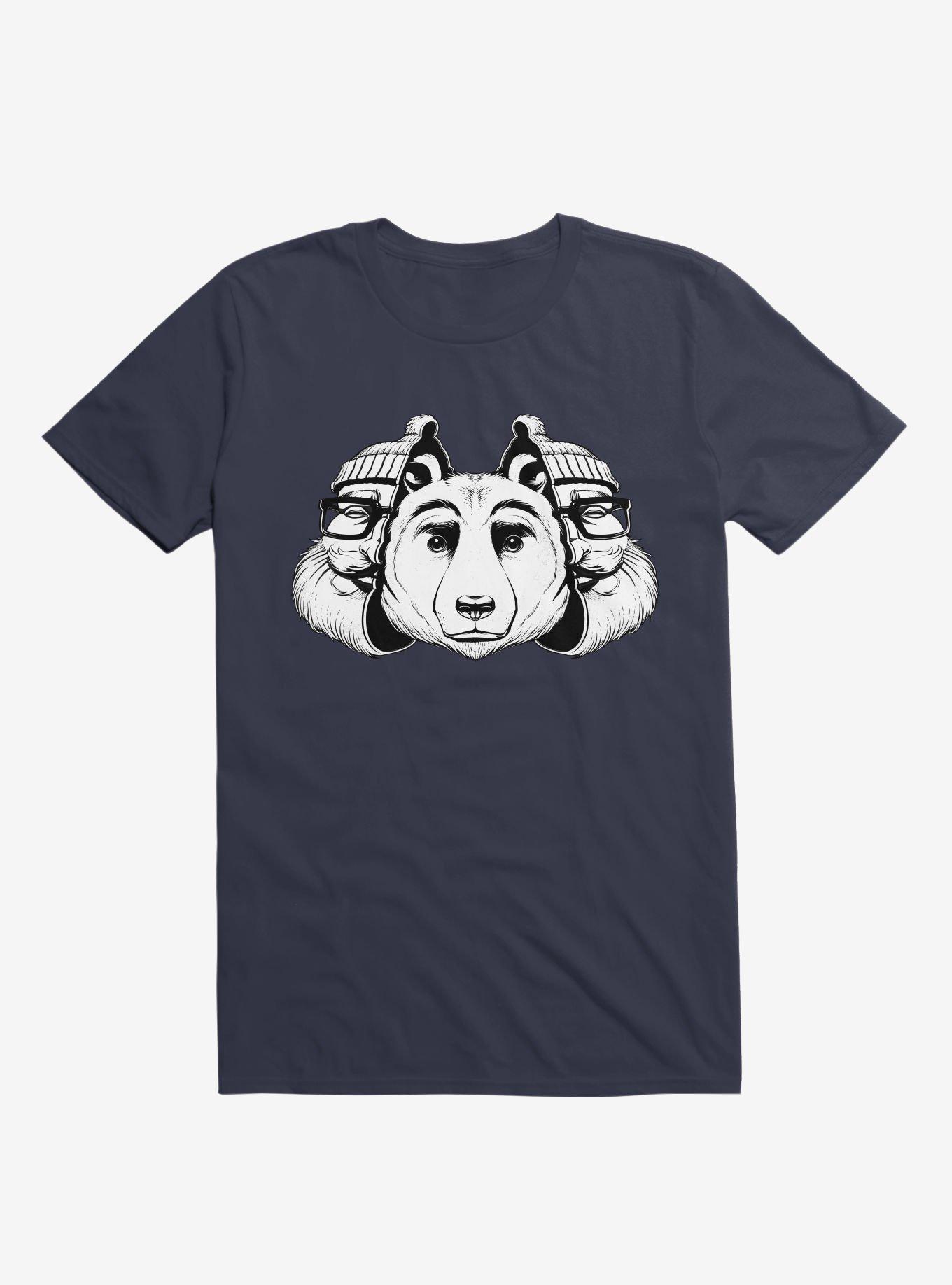 Bear Inside Black And White Navy Blue T-Shirt, , hi-res