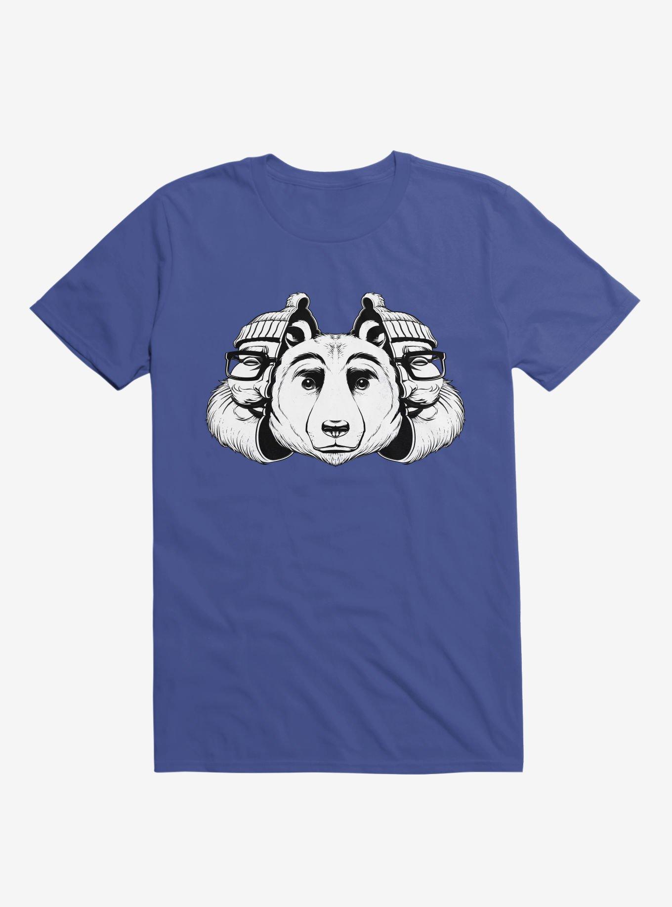 Bear Inside Black And White Royal Blue T-Shirt