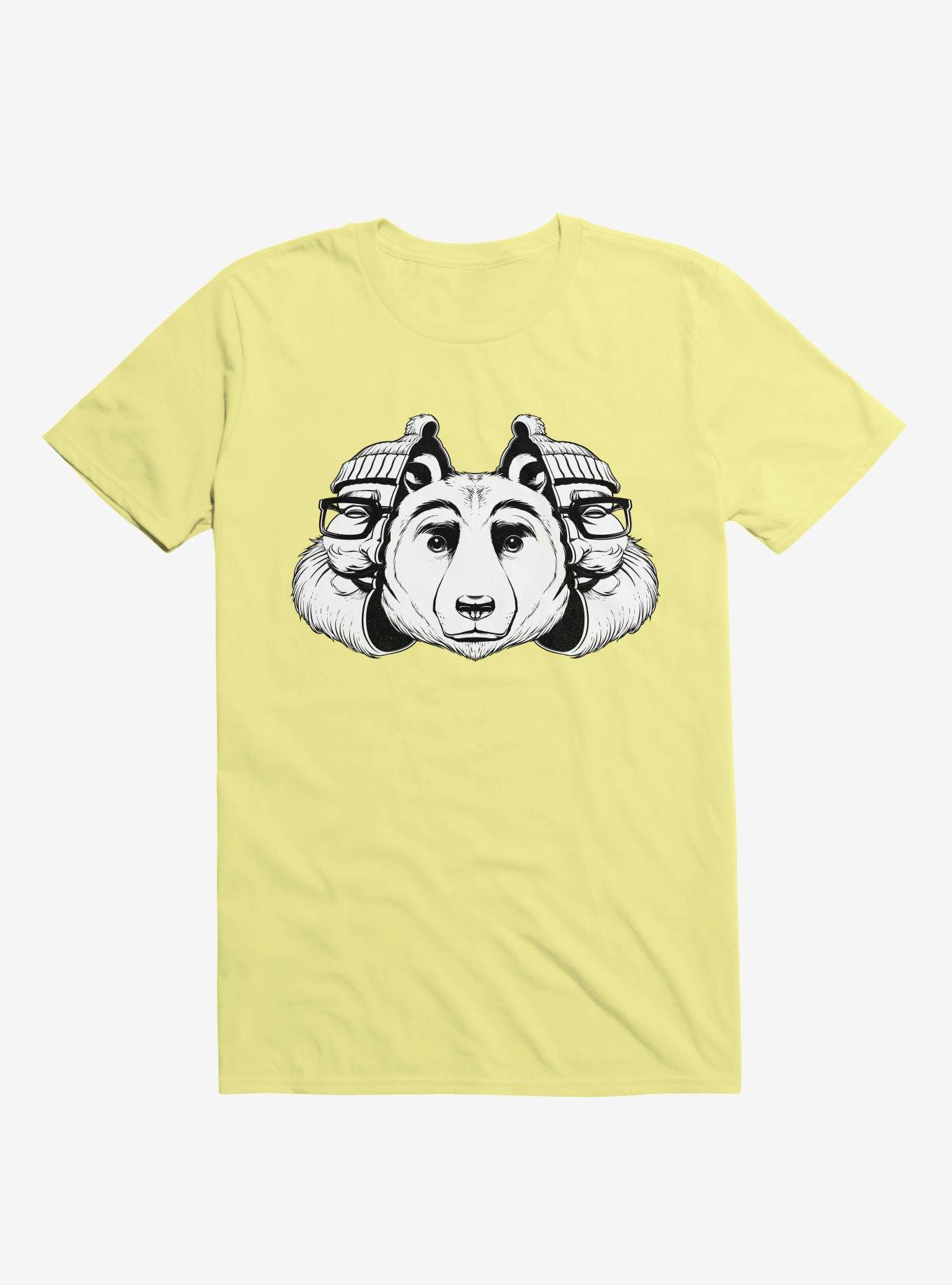 Bear Inside Black And White Corn Silk Yellow T-Shirt, , hi-res