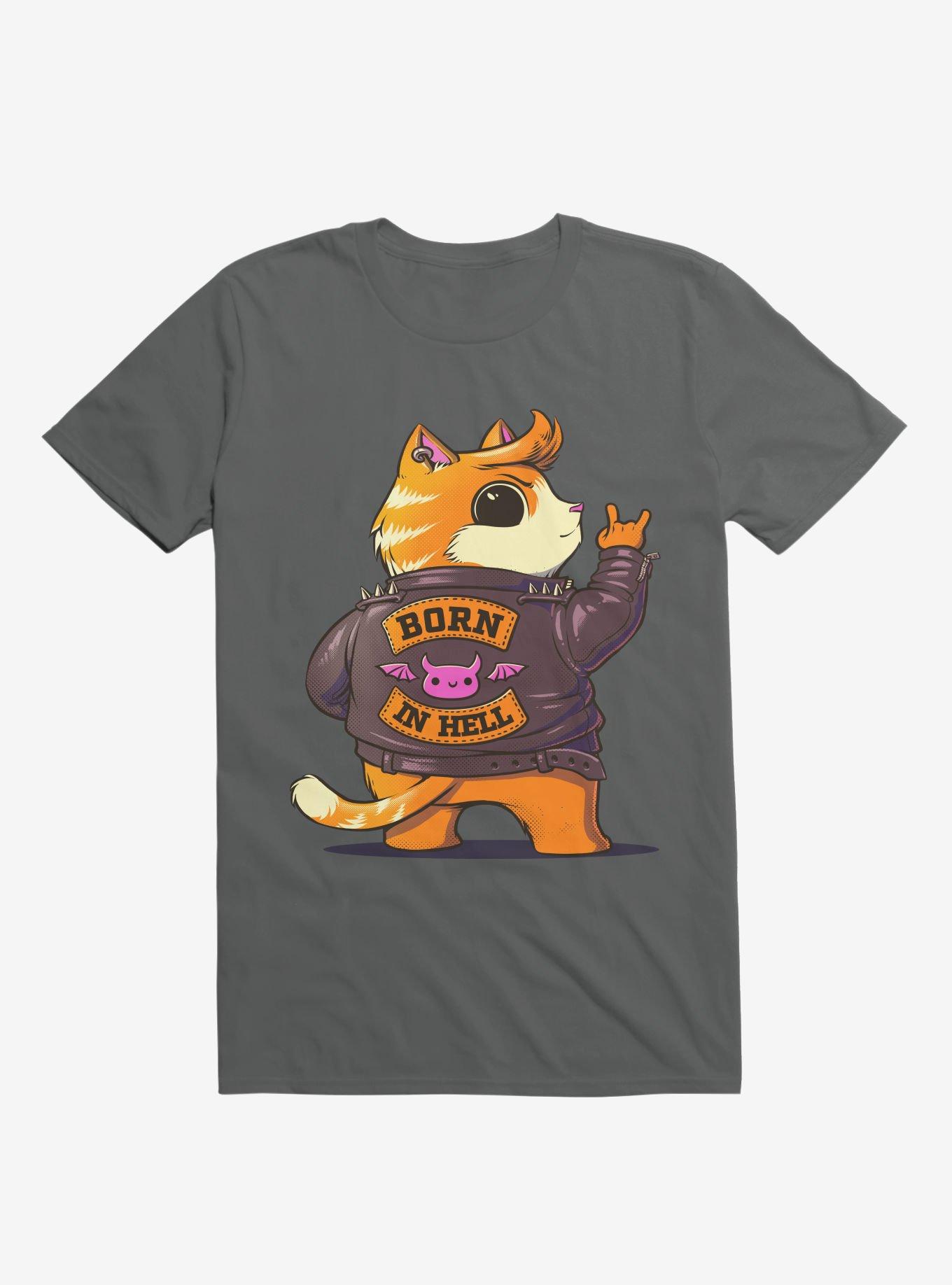 Born In Hell Charcoal Grey T-Shirt, , hi-res