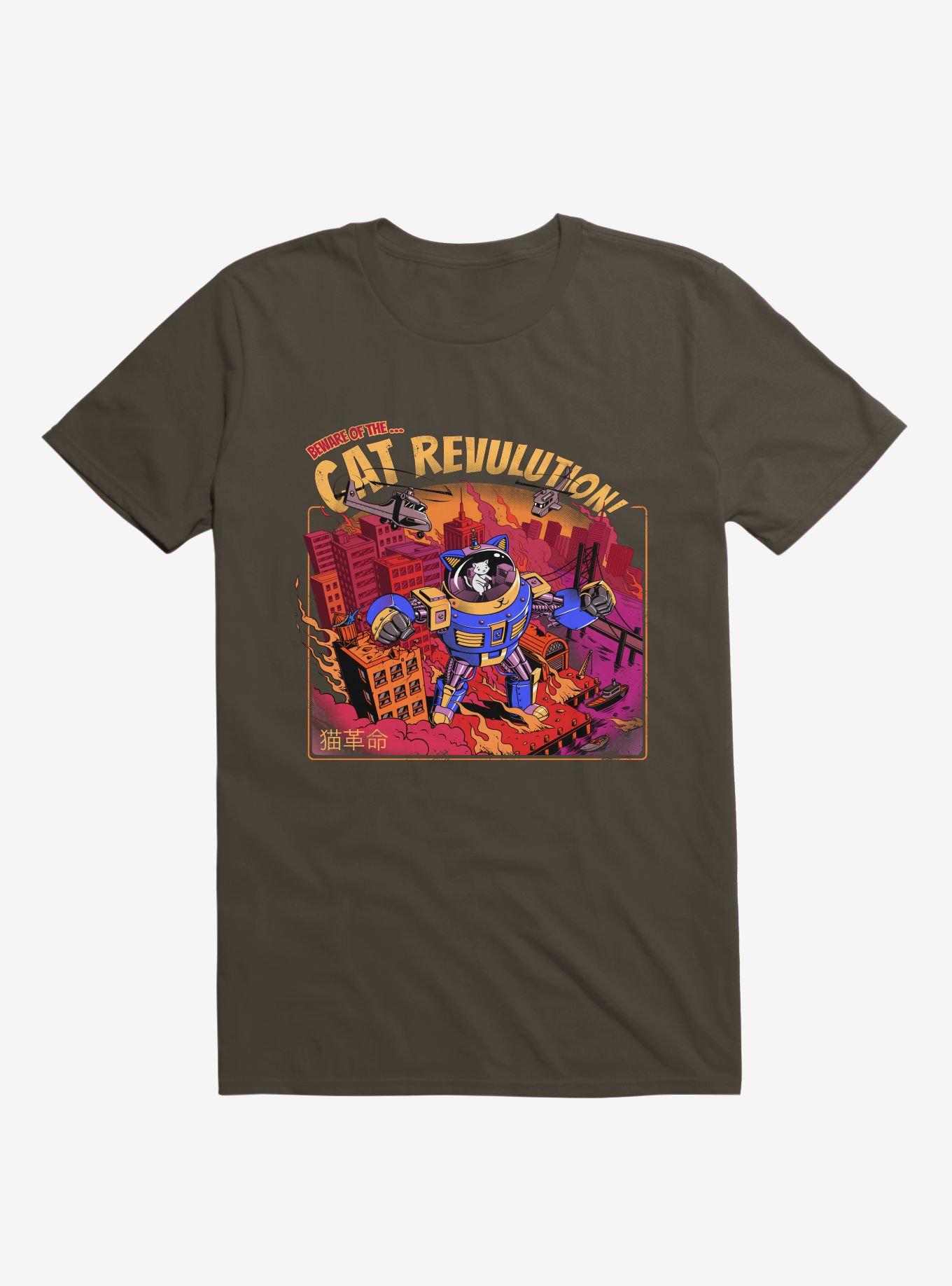 Cat Revolution Brown T-Shirt, , hi-res