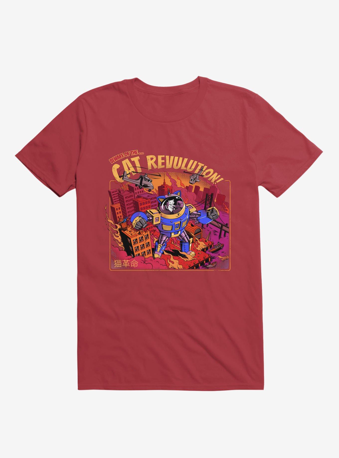 Cat Revolution Red T-Shirt, RED, hi-res
