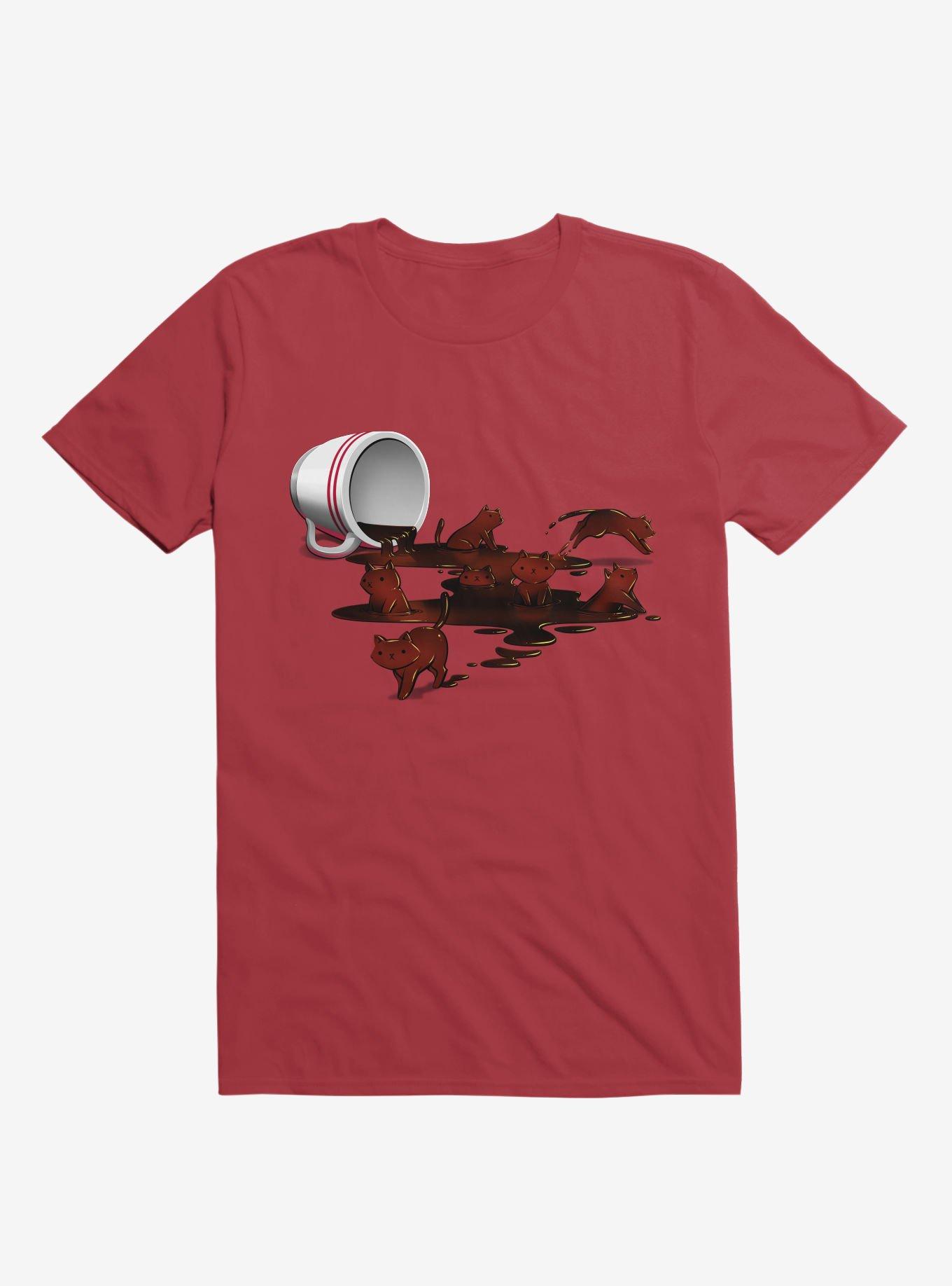 Coffee Cat Red T-Shirt, , hi-res