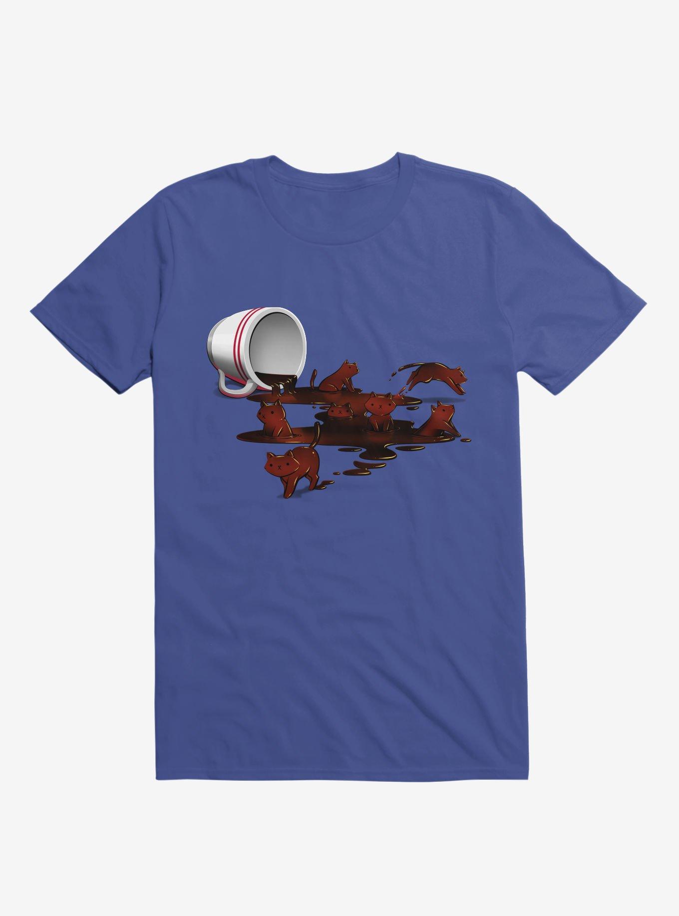 Coffee Cat Royal Blue T-Shirt, , hi-res