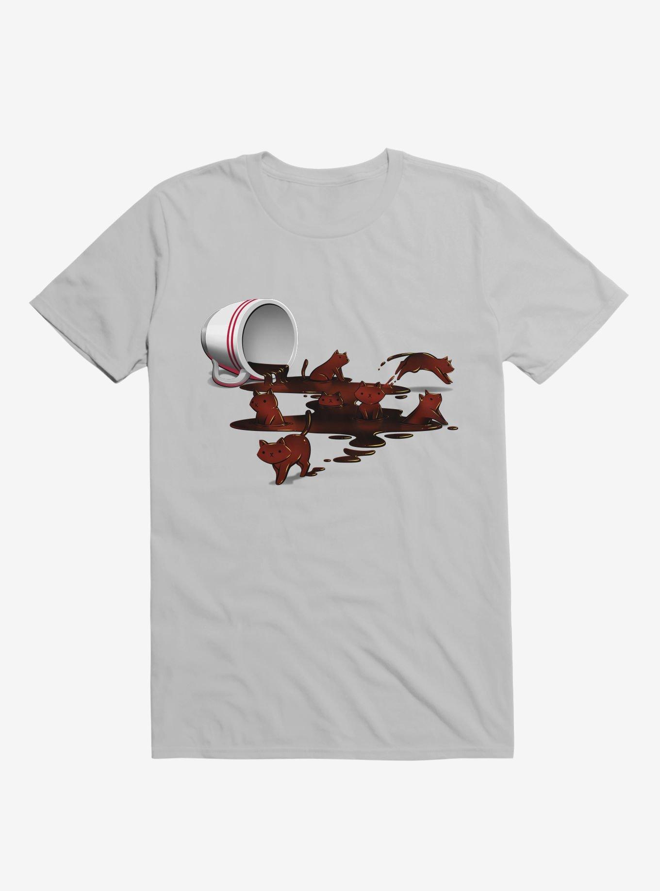Coffee Cat Ice Grey T-Shirt, ICE GREY, hi-res