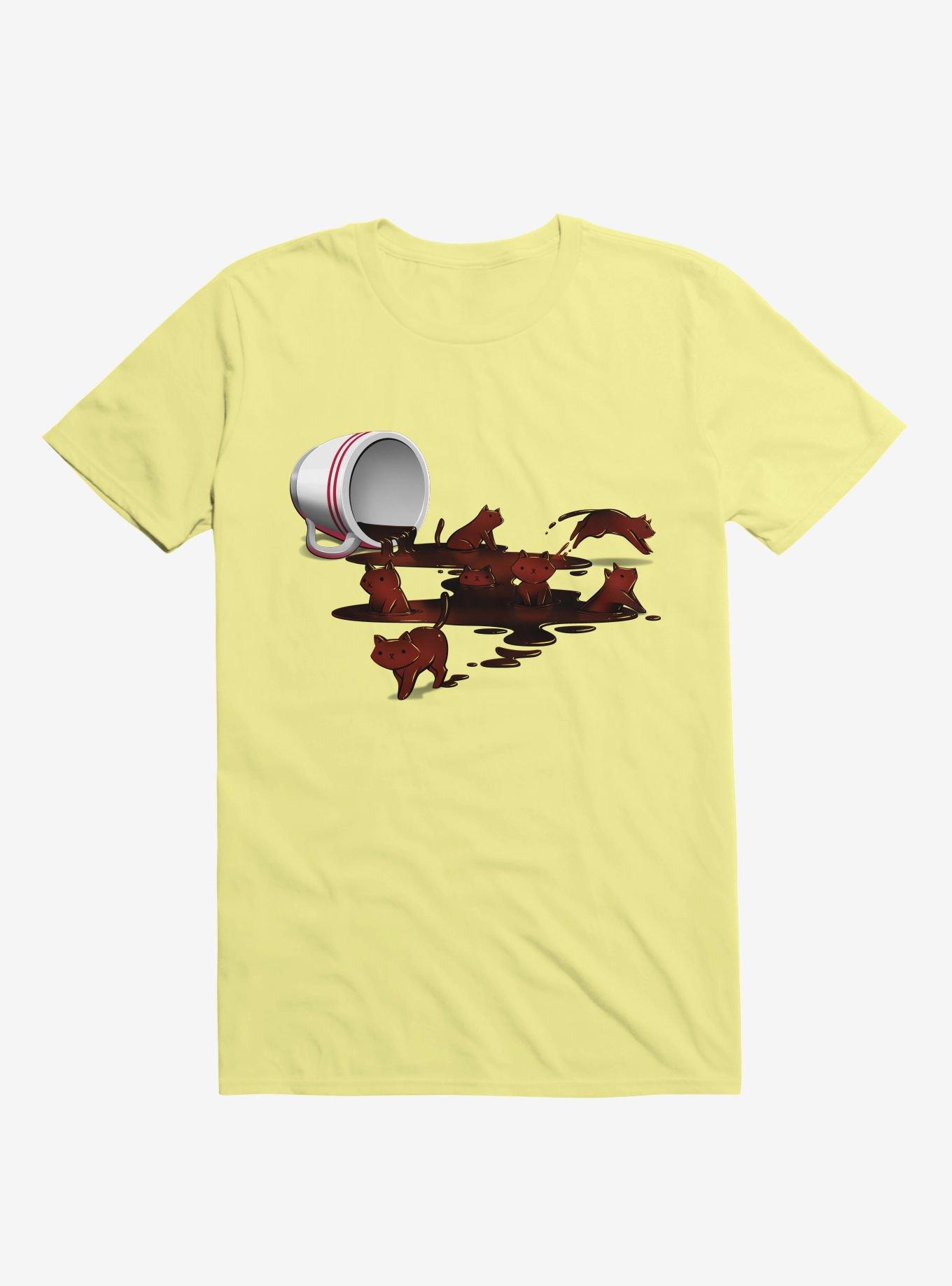 Coffee Cat Corn Silk Yellow T-Shirt, , hi-res