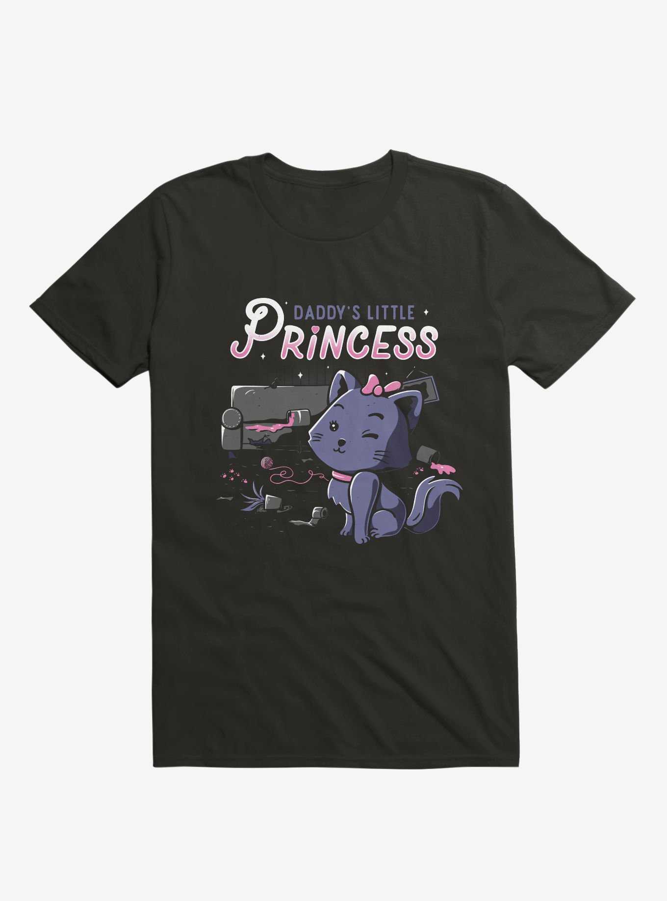 Daddy's Little Princess Black T-Shirt, , hi-res