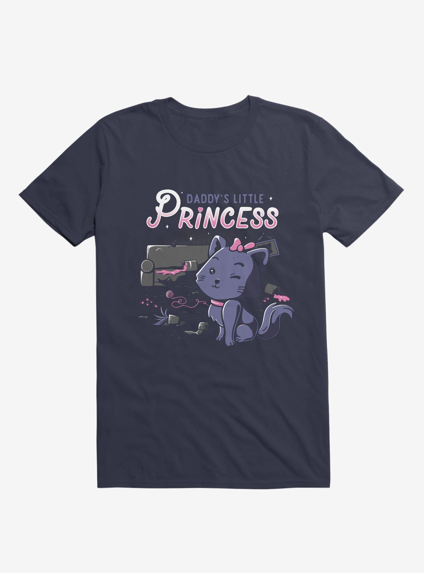 Daddy's Little Princess Navy Blue T-Shirt, NAVY, hi-res