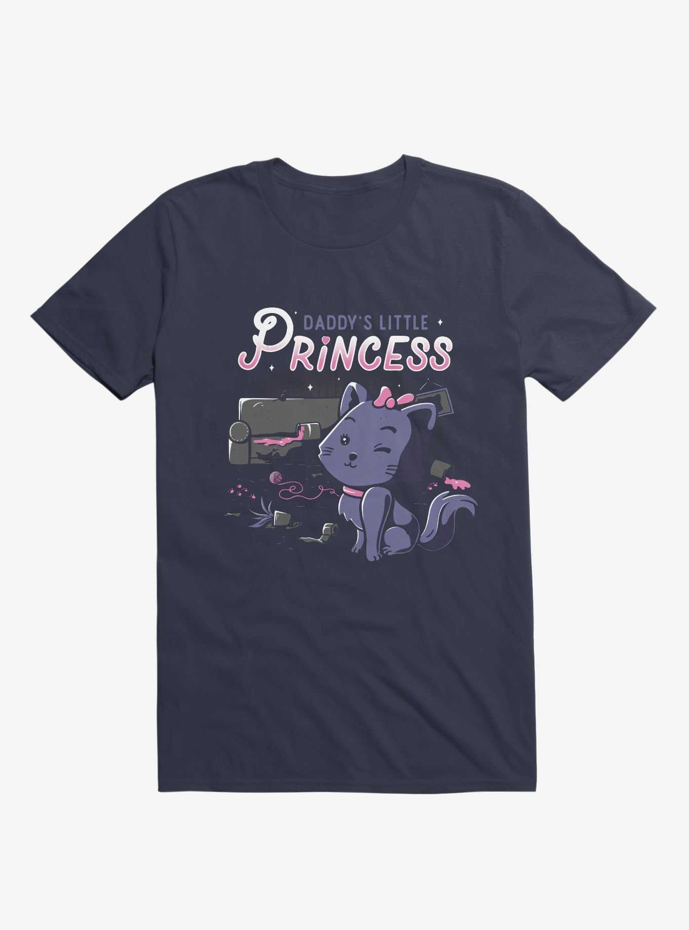 Daddy's Little Princess Navy Blue T-Shirt, , hi-res