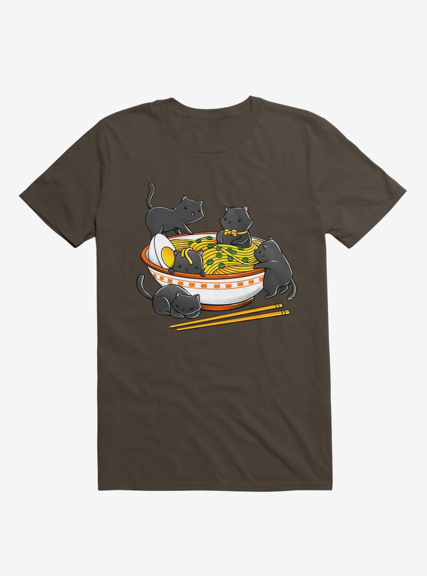 Kawaii Cat Ramen Noodles T-Shirt