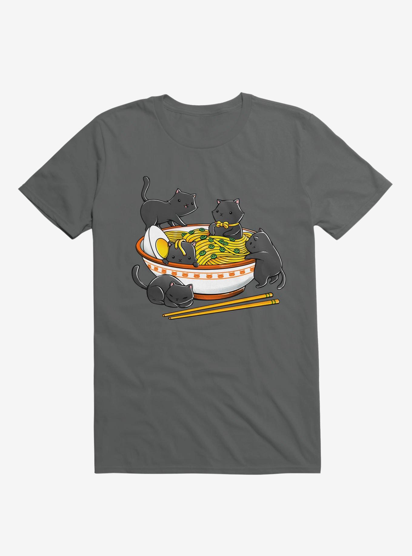 Kawaii Cat Ramen Noodles T-Shirt, , hi-res