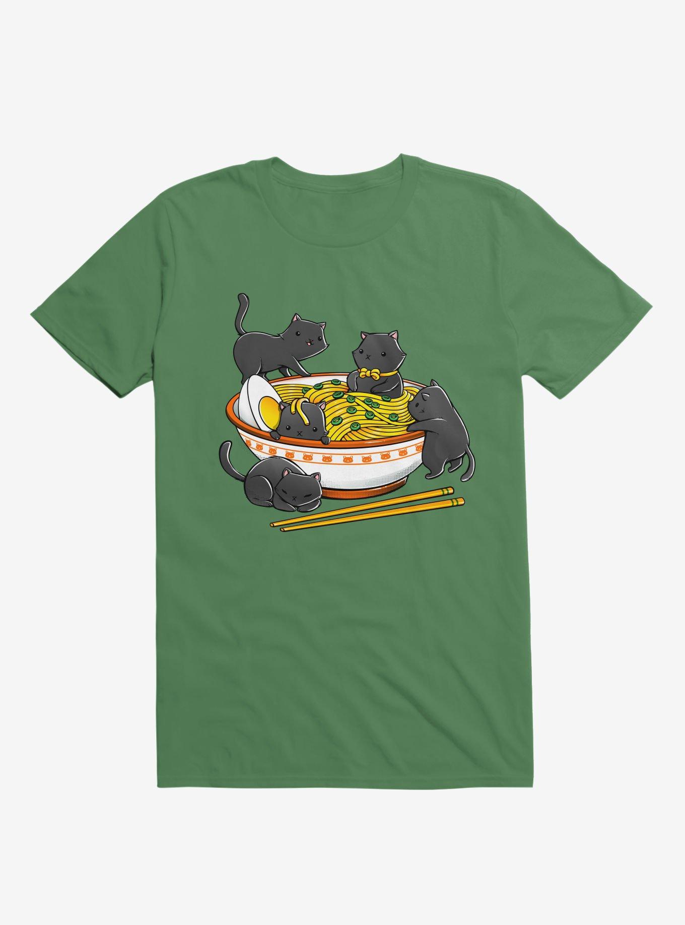 Kawaii Cat Ramen Noodles T-Shirt, , hi-res