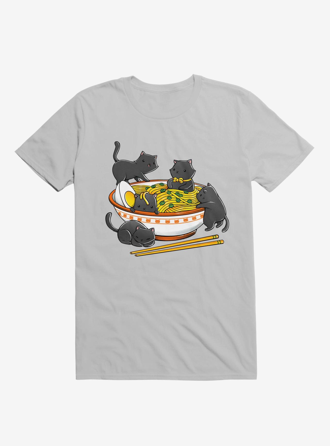 Kawaii Cat Ramen Noodles T-Shirt, , hi-res