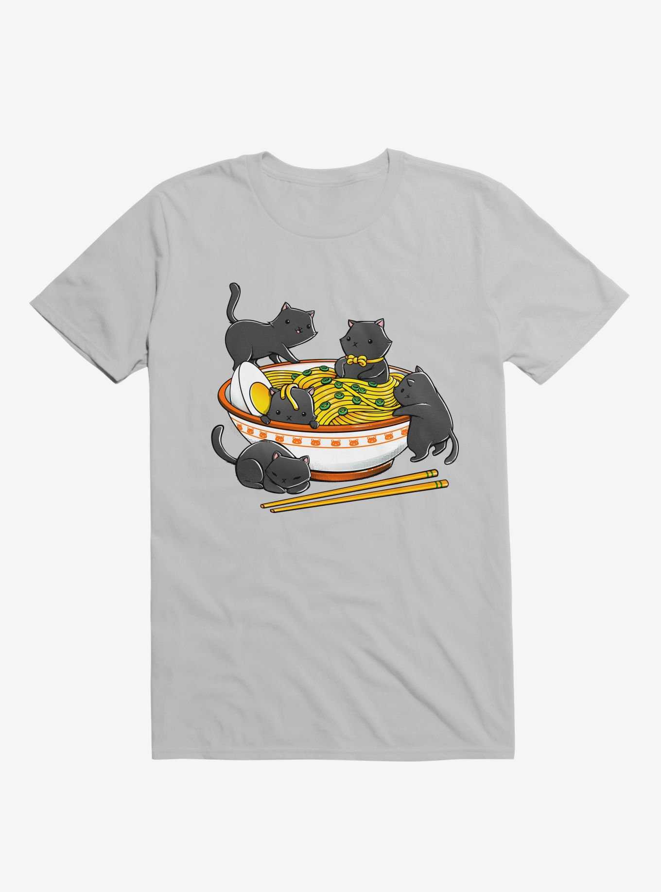 Kawaii Cat Ramen Noodles T-Shirt, , hi-res