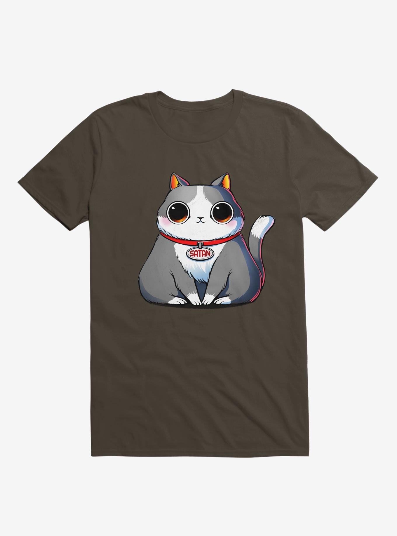 Satan Cat Brown T-Shirt, , hi-res