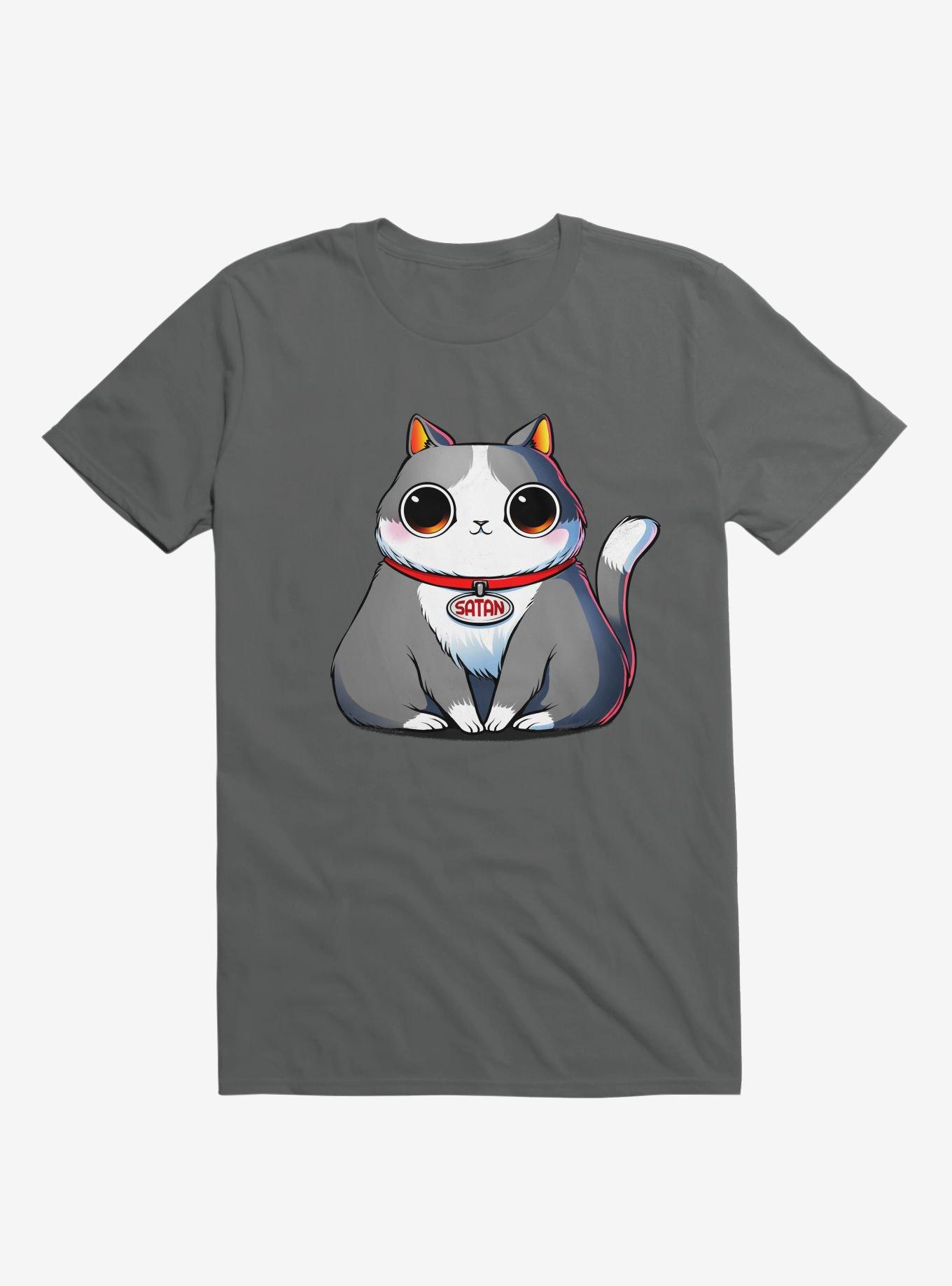 Satan Cat Charcoal Grey T-Shirt, , hi-res
