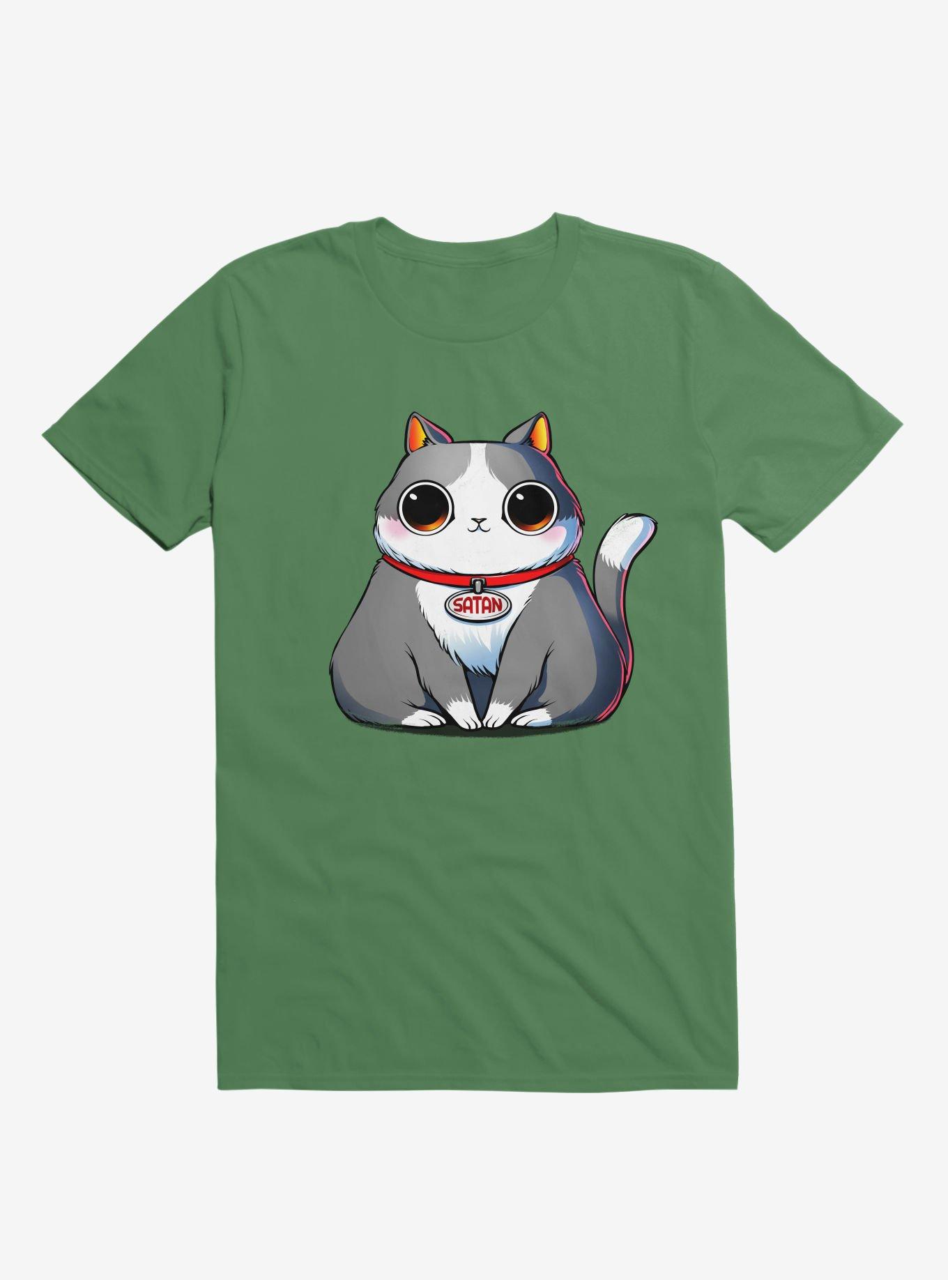 Satan Cat Kelly Green T-Shirt, KELLY GREEN, hi-res