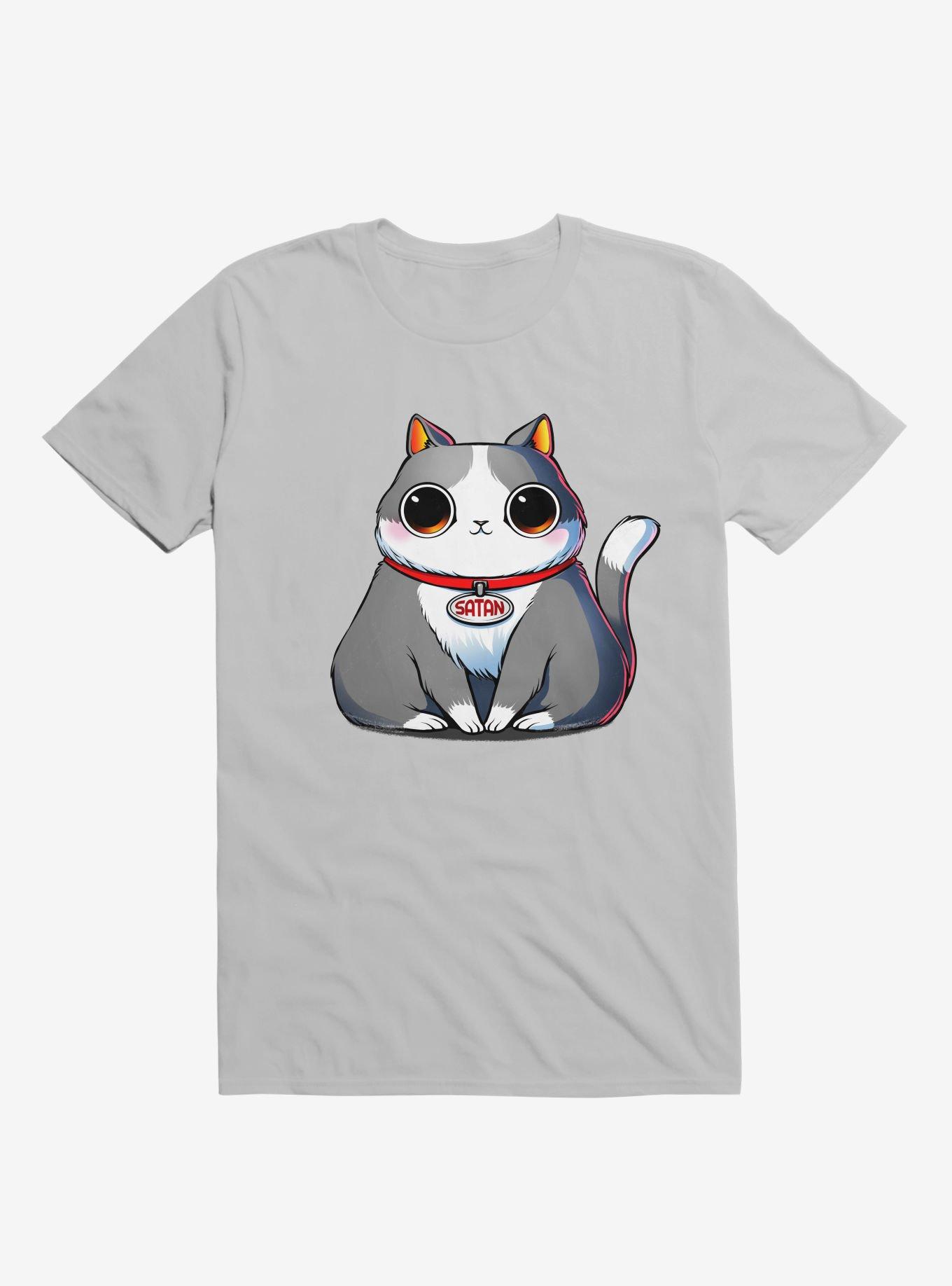 Satan Cat Ice Grey T-Shirt, , hi-res