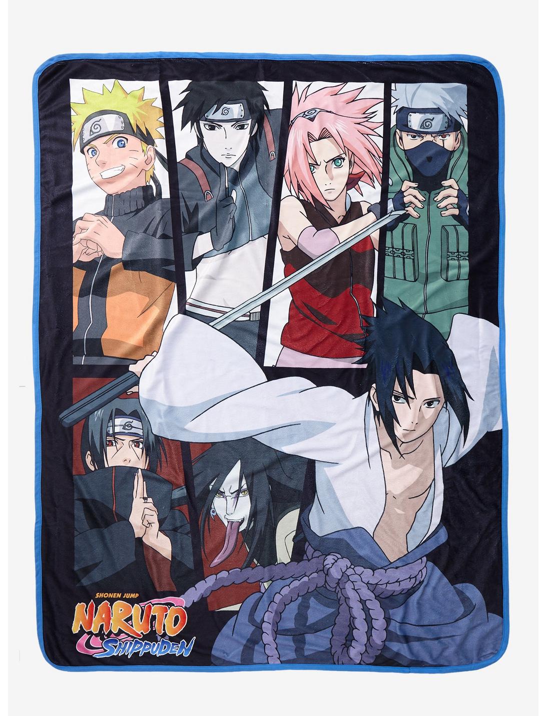Naruto Shippuden Group Panel Throw Blanket, , hi-res