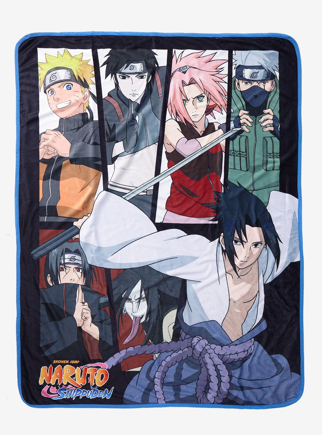 Naruto Shippuden Group Panel Throw Blanket, , hi-res