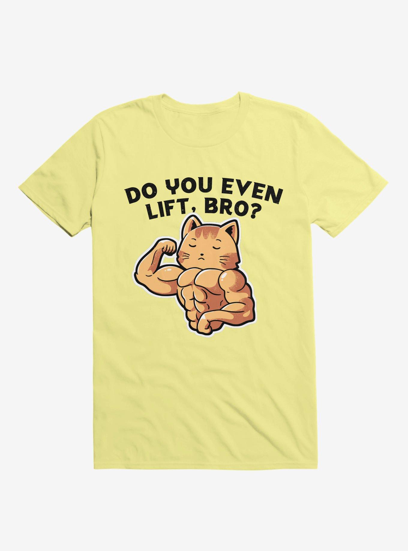 Do You Even Lift, Bro? Cat Corn Silk Yellow T-Shirt, , hi-res