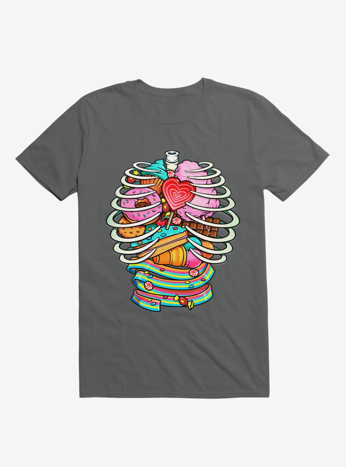Unicorn Anatomy Sweet Inside Charcoal Grey T-Shirt, , hi-res