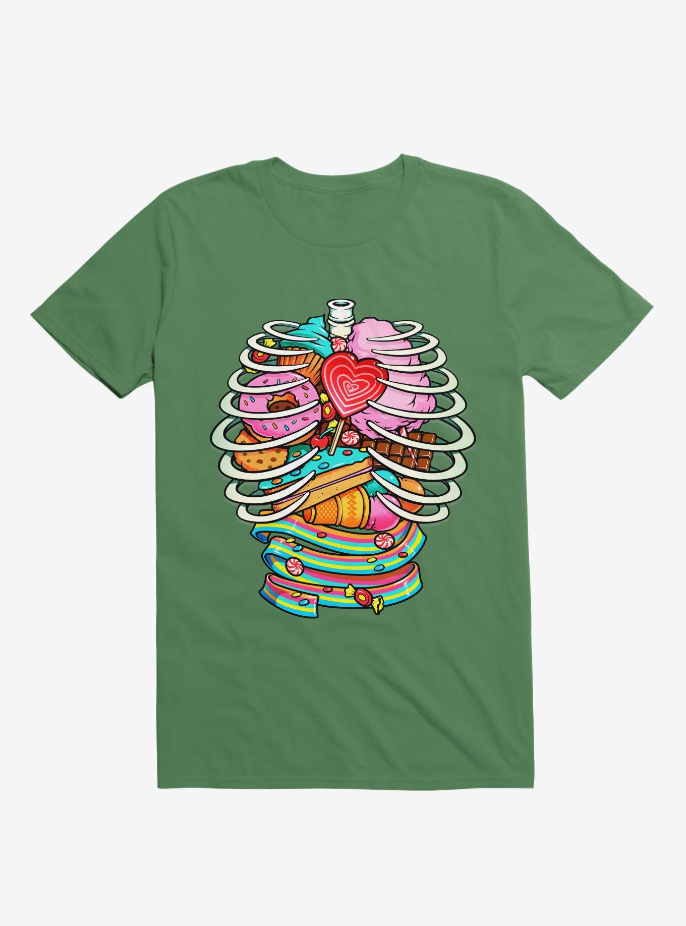 Unicorn Anatomy Sweet Inside Kelly Green T-Shirt, , hi-res