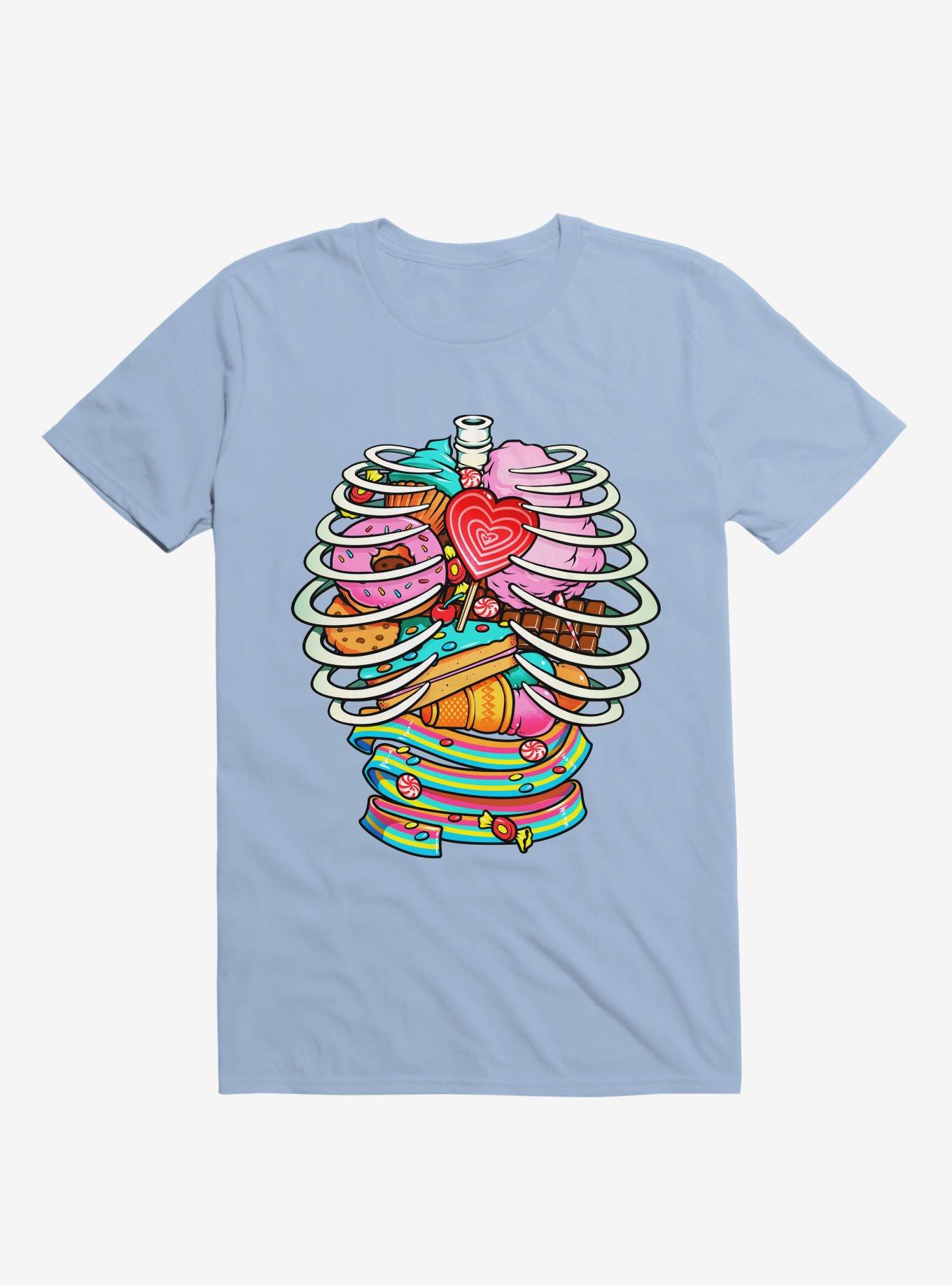 Unicorn Anatomy Sweet Inside Light Blue T-Shirt, , hi-res