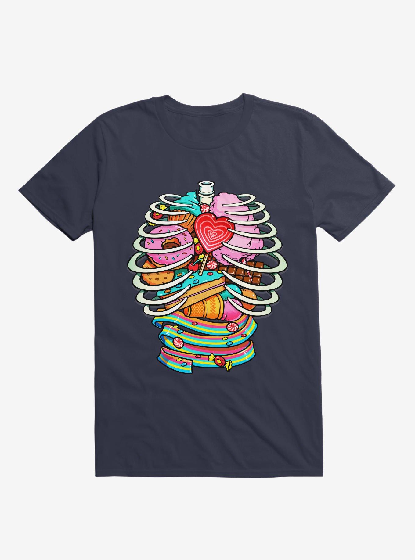 Unicorn Anatomy Sweet Inside Navy Blue T-Shirt, , hi-res