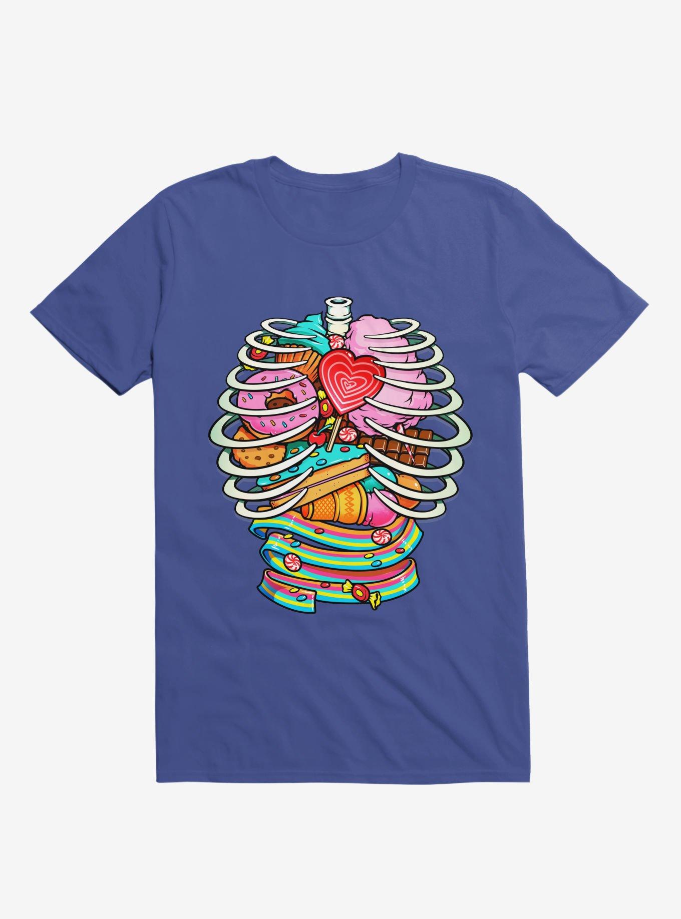 Unicorn Anatomy Sweet Inside Royal Blue T-Shirt, , hi-res