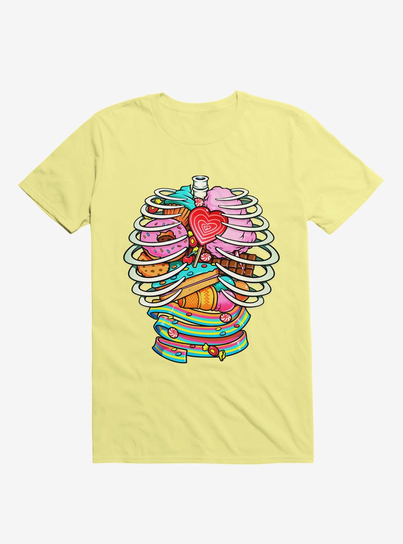 Unicorn Anatomy Sweet Inside Corn Silk Yellow T-Shirt, , hi-res